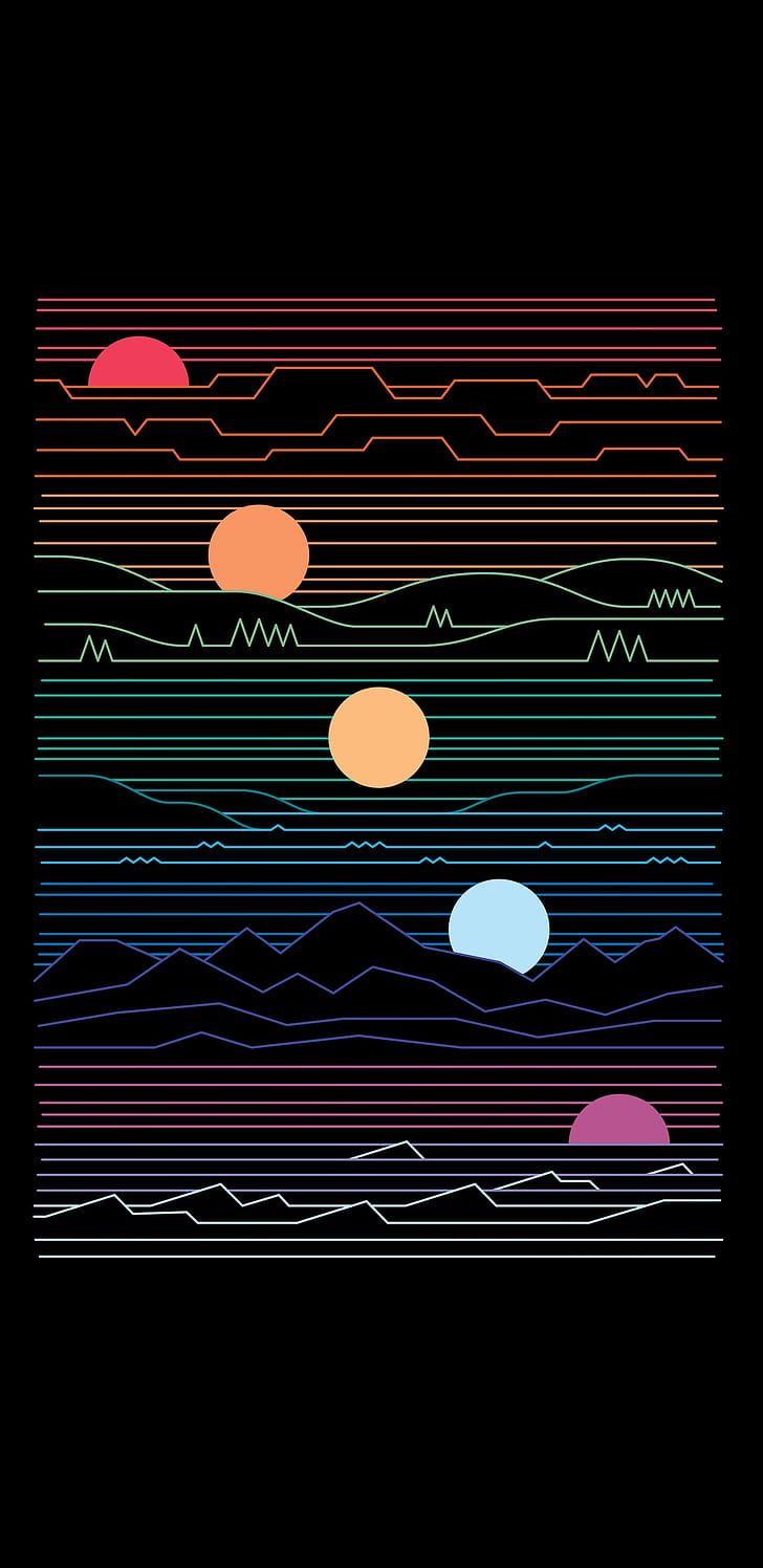 Linee astratte con soli colorati, 728x1496 Verticale, POCO