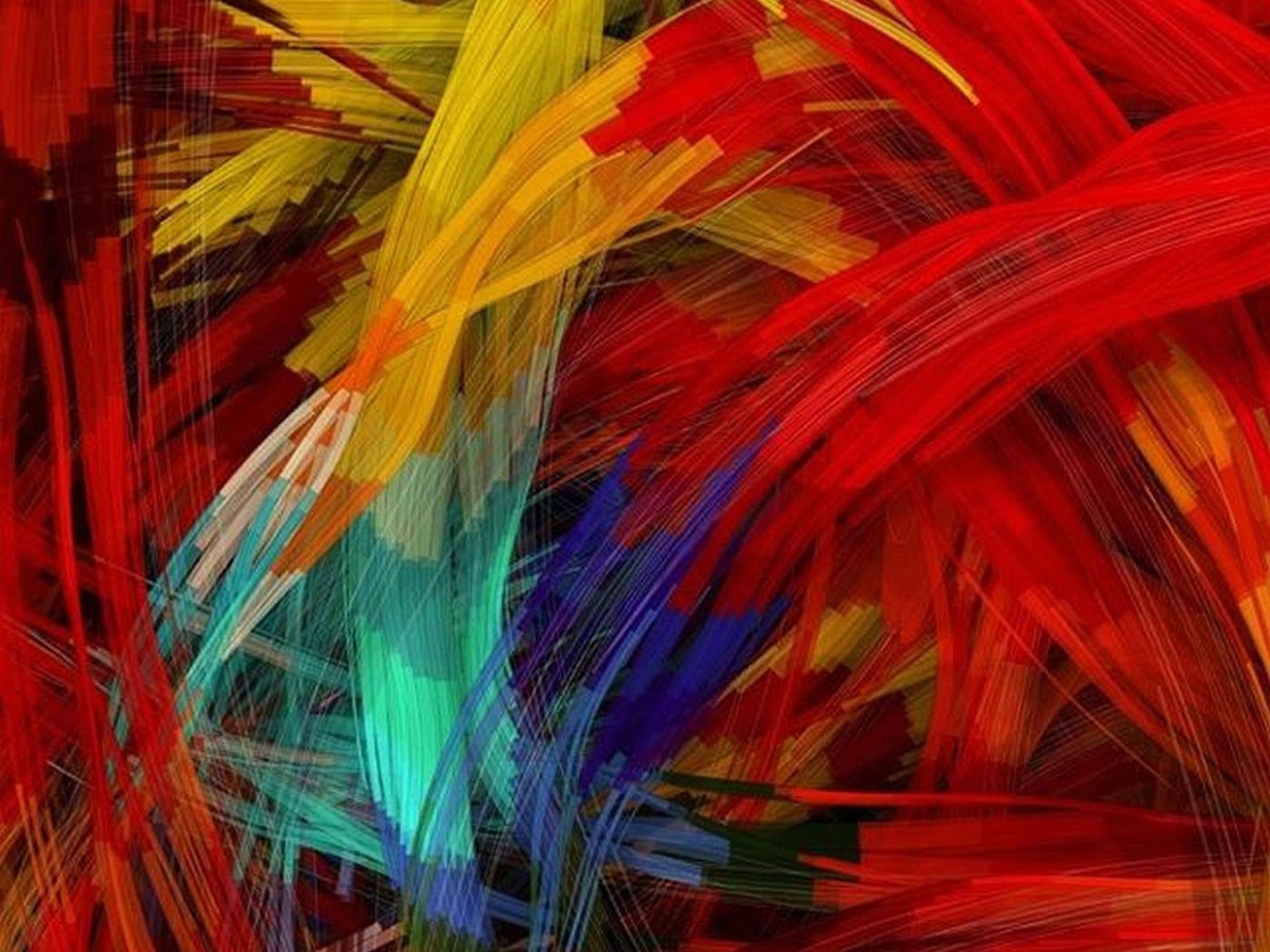 Pennellate astratte multicolori vivaci, 1400x1050 HD, Desktop