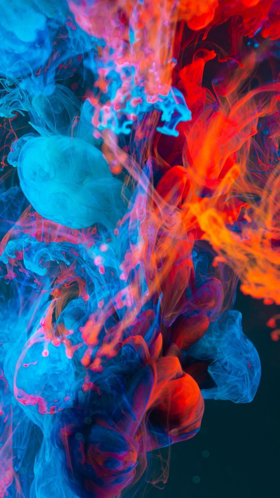 Fumo colorato blu e arancione, 938x1668 Full HD Verticale, Smartphone