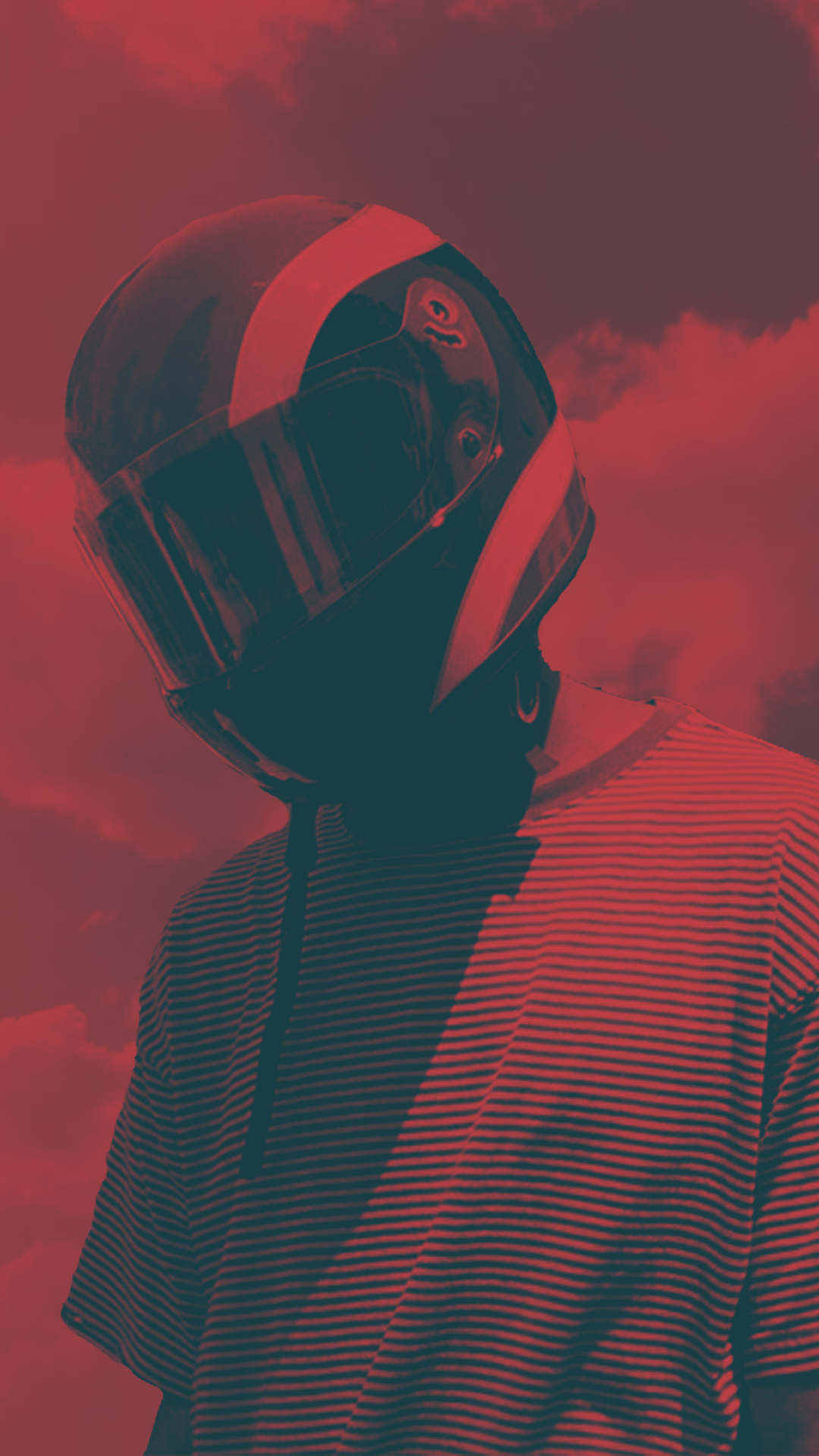 Figura con casco tonalità rosse, 1080x1920 Full HD Verticale, Samsung Galaxy