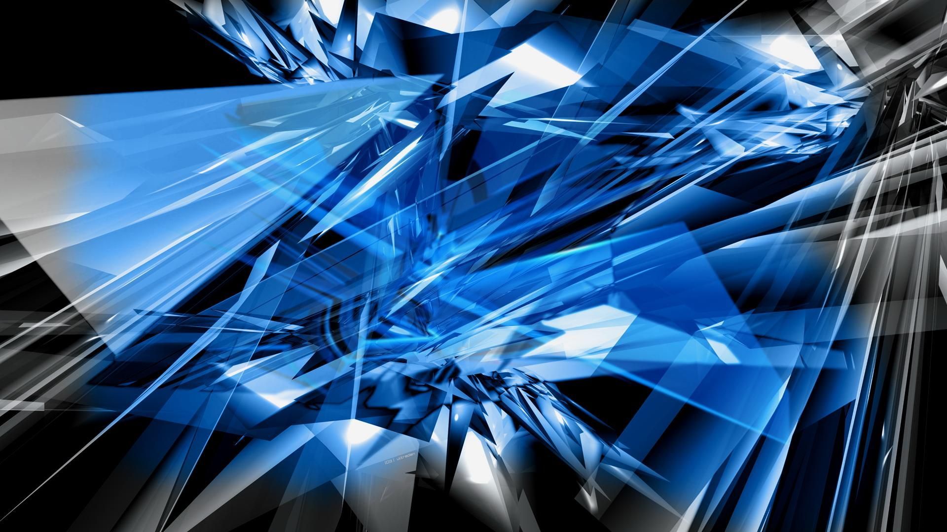 Frammenti geometrici blu astratti, 1920x1080 Full HD, Laptop