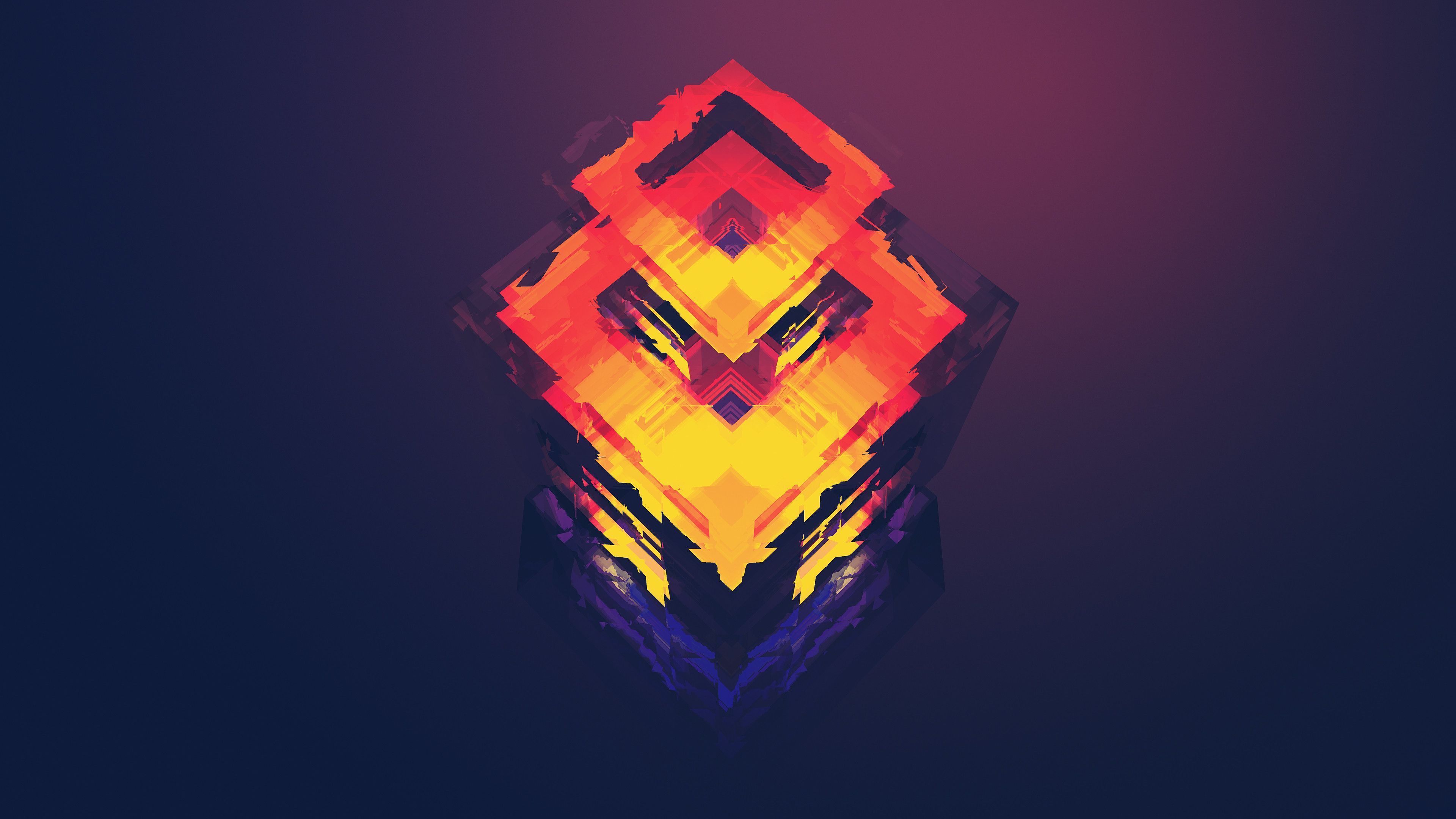 Forma geometrica astratta arancione, 3840x2160 4K, Desktop 4K