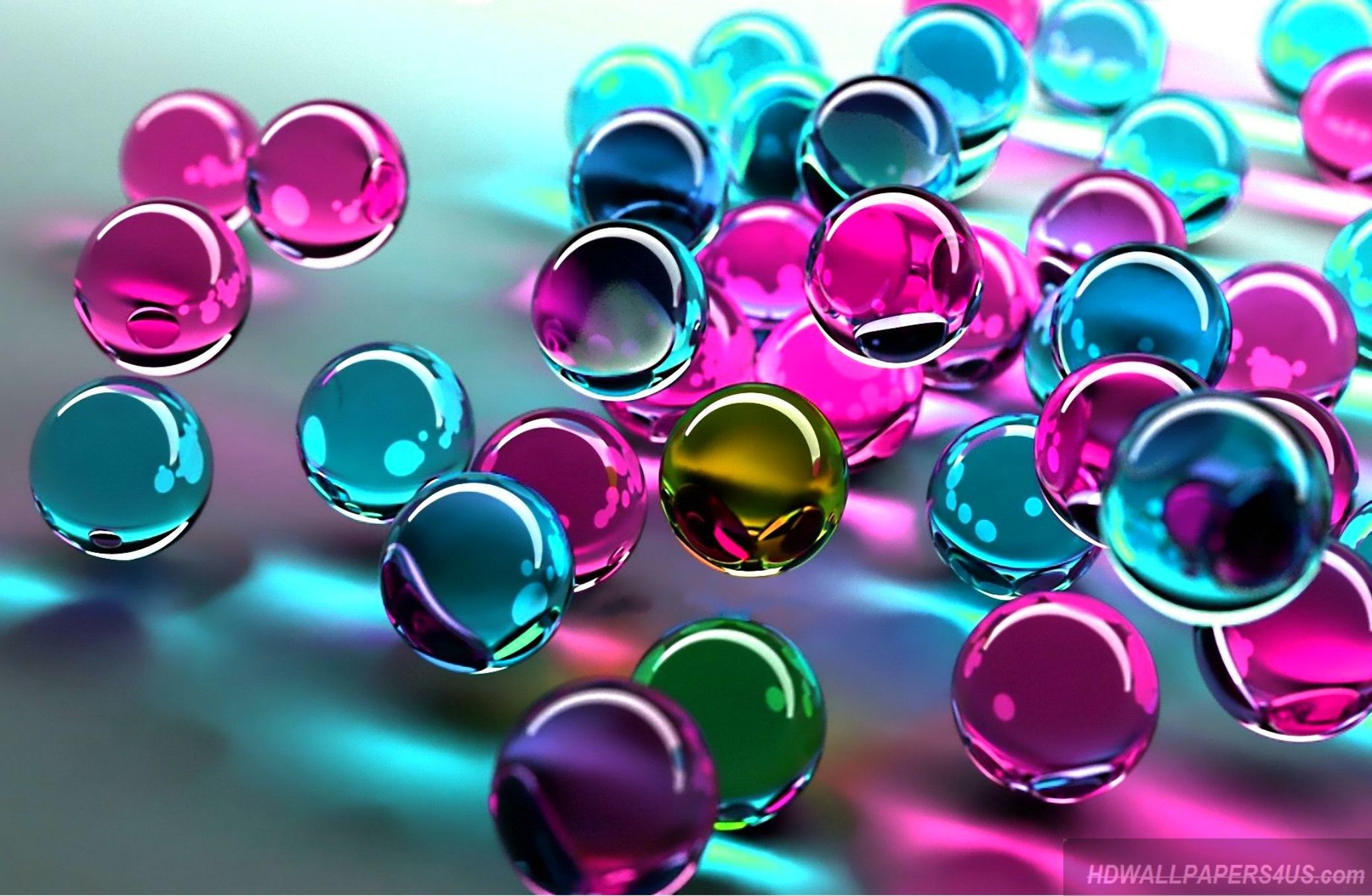 Sfere di vetro colorate 3D, 2080x1358 alta risoluzione, Laptop