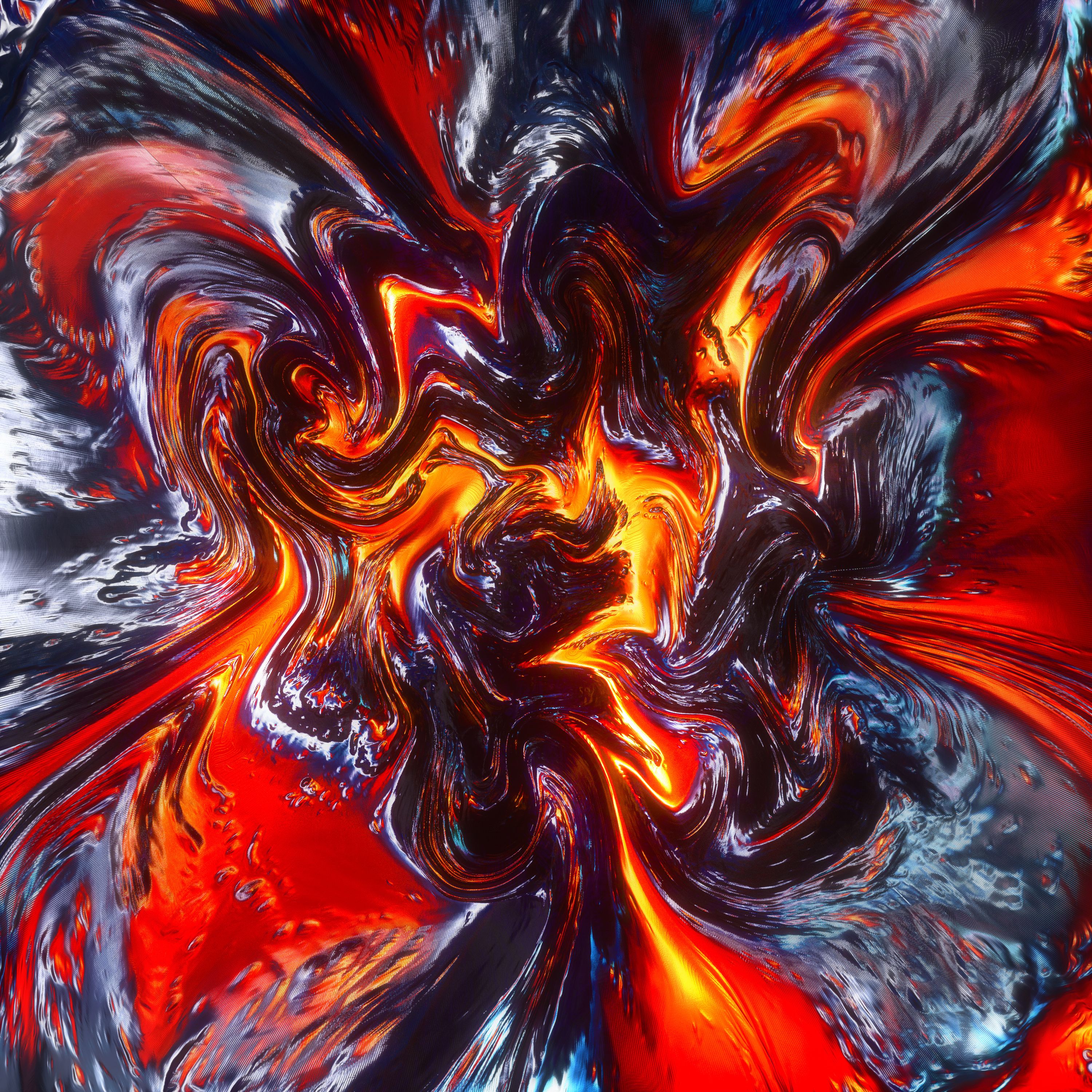Vortice astratto rosso e nero, 3000x3000 2K+, Monitor Gaming