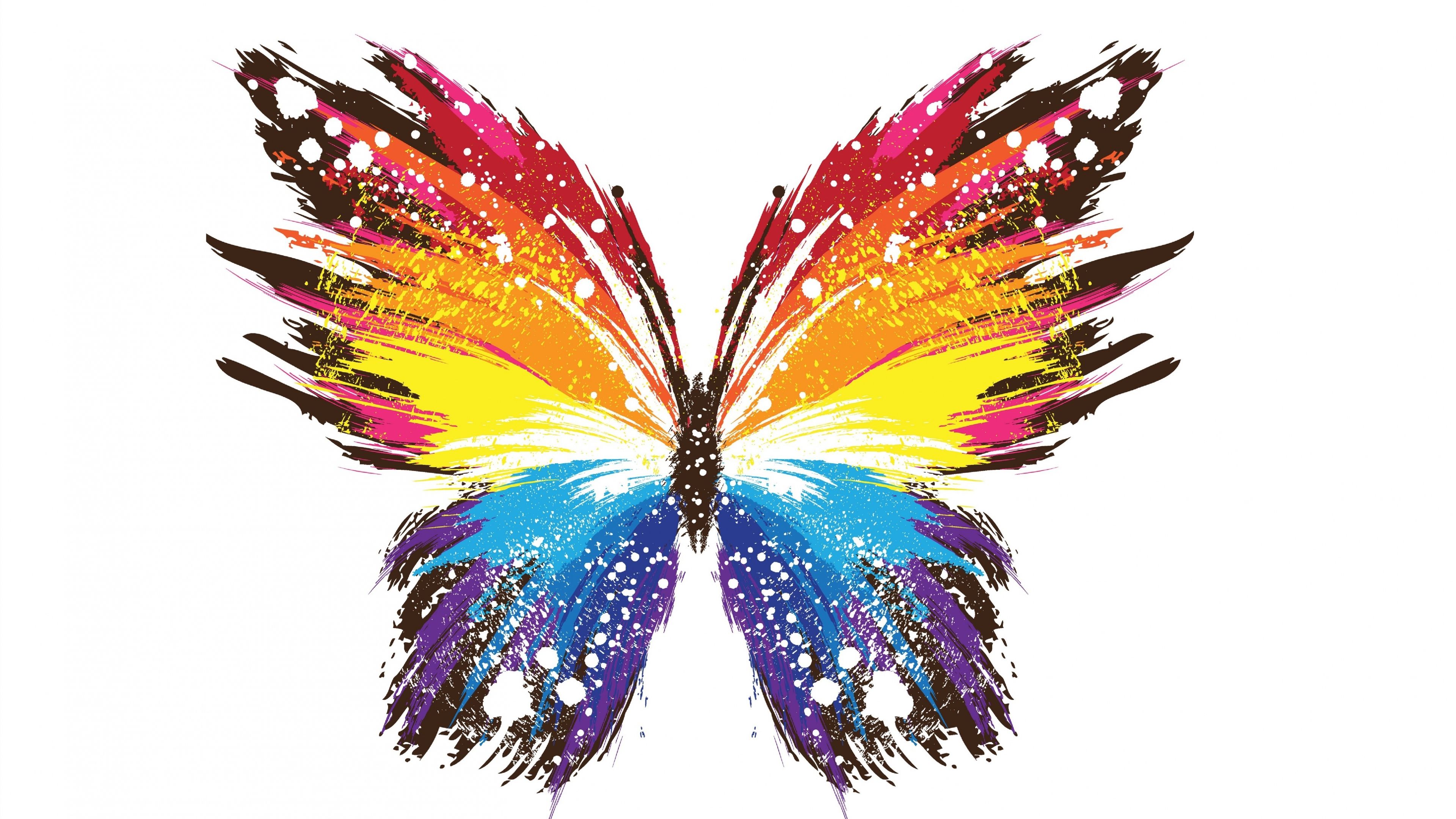 Farfalla astratta colorata, 3840x2160 4K, Monitor 4K
