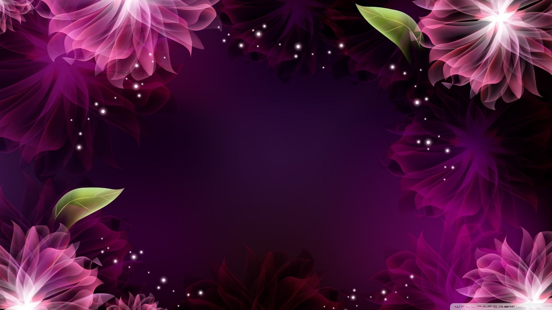 Fiori astratti viola con scintille, 1920x1080 Full HD, Desktop