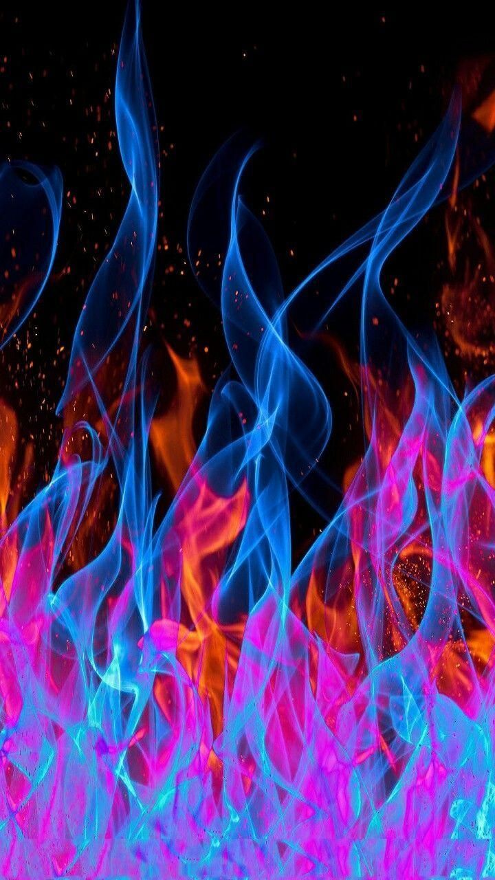 Fiamme astratte blu rosa, 720x1280 Verticale, Telefono