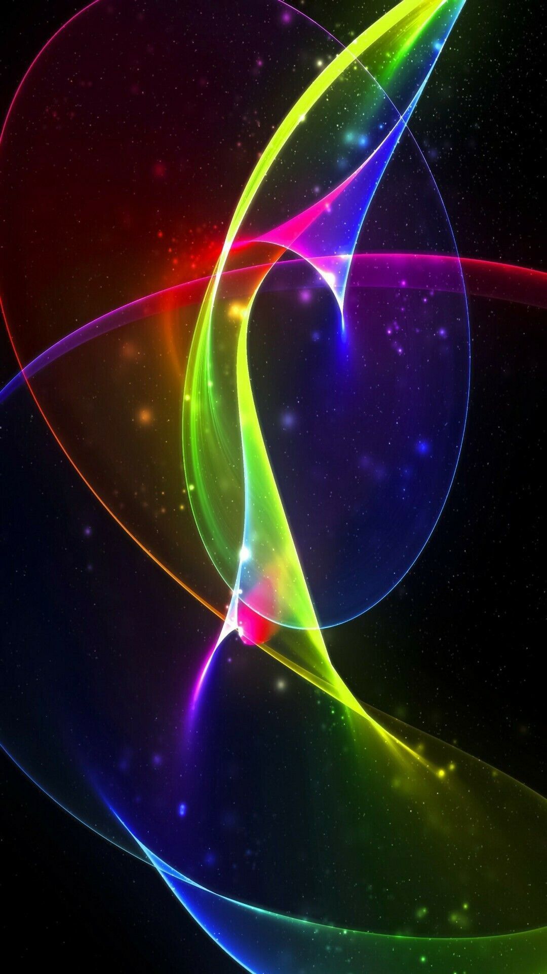 Onde luminose colorate astratte, 1080x1920 Verticale, Mobile