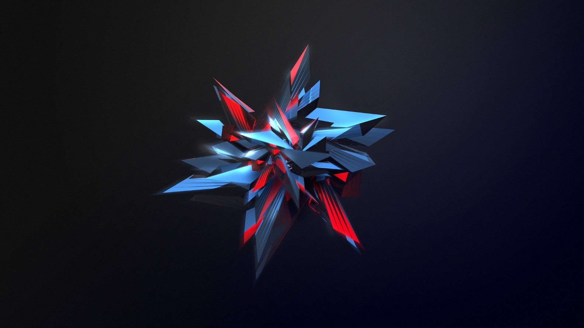 Forma astratta sfaccettata blu rosso, 1920x1080 1080p, PC Desktop