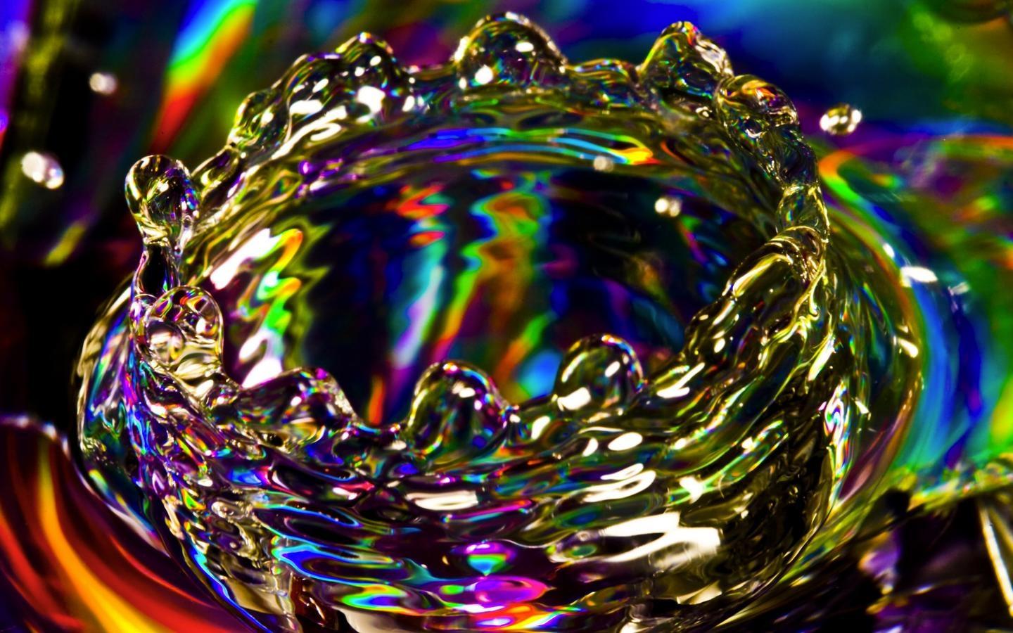 Spruzzo d'acqua iridescente colorato, 1440x900 HD, Desktop