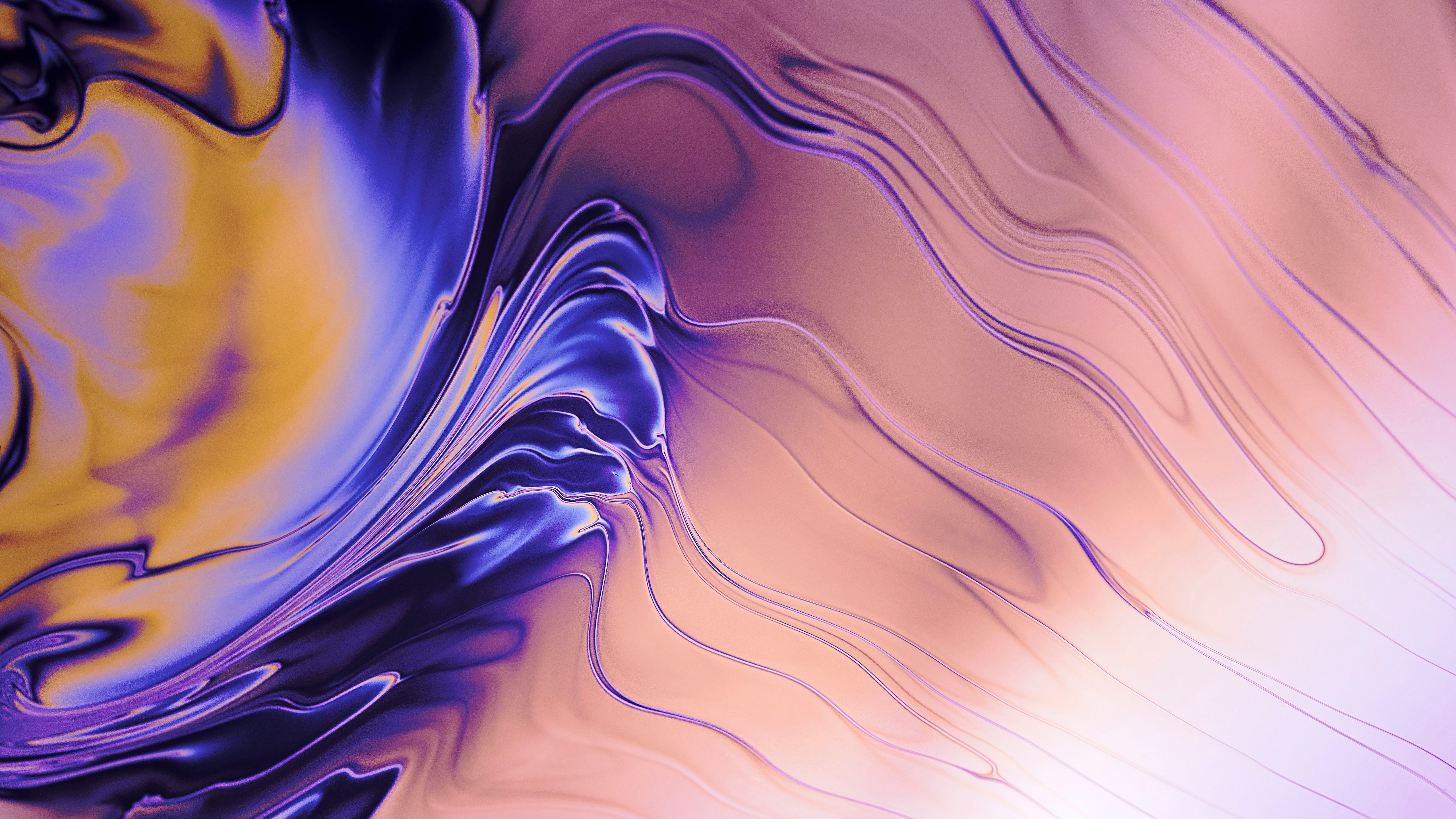 Onde fluide astratte viola dorate, 5120x2880 4K Ultra HD, Monitor 4K
