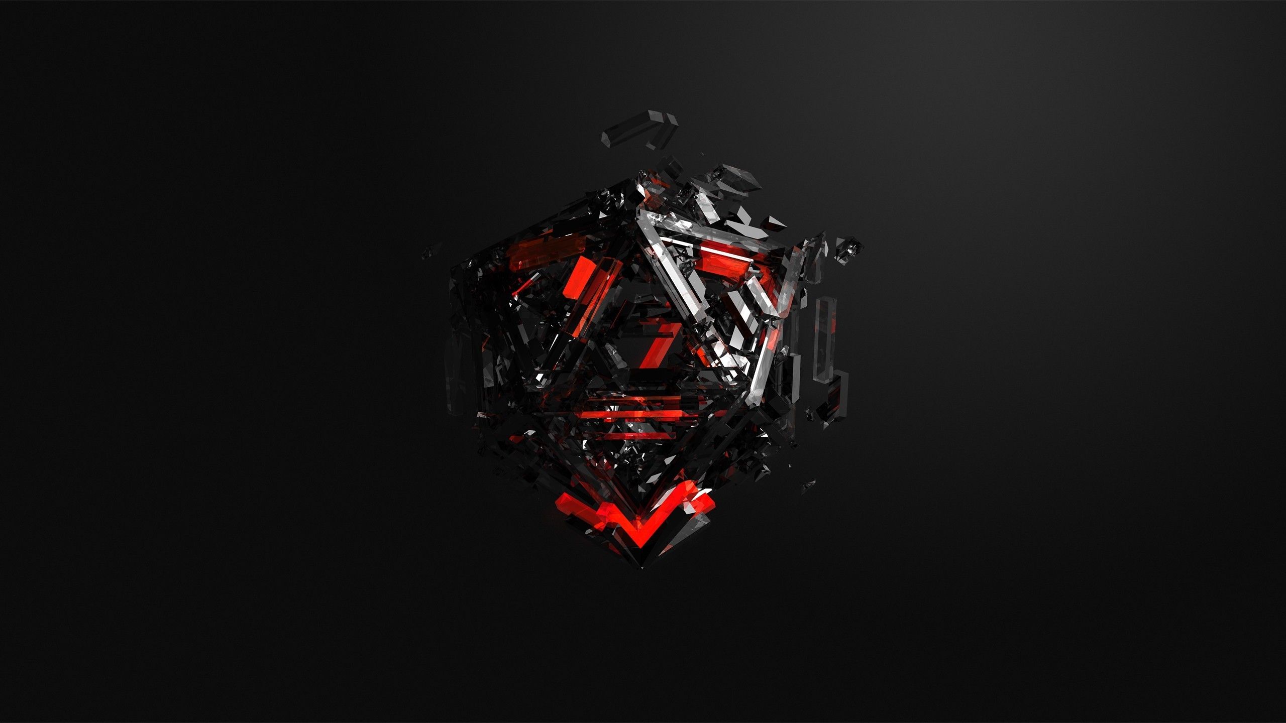Frammenti astratti rosso e nero, 2560x1440 2K QHD, PC