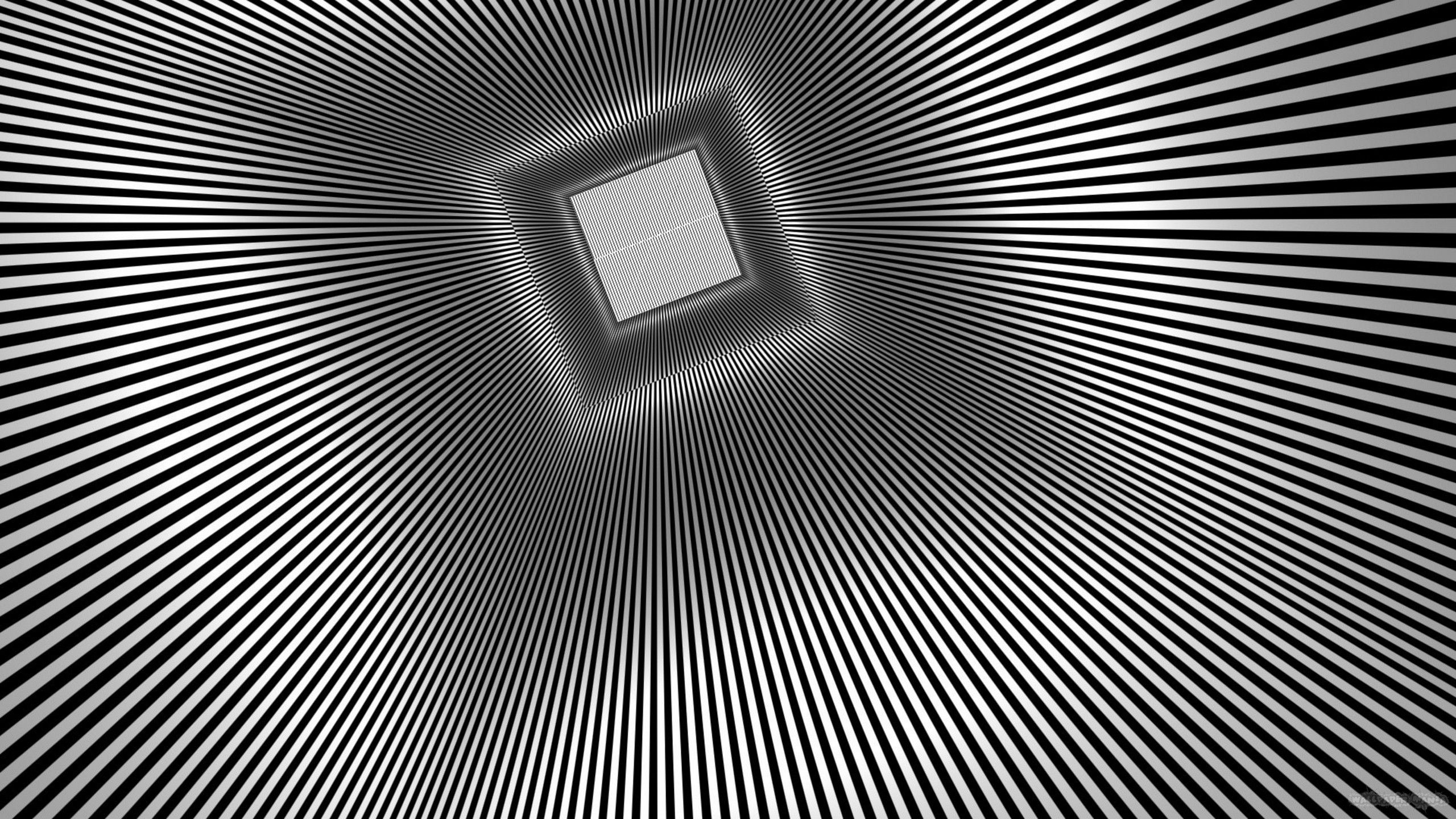 Tunnel quadrato ottico bianco nero, 2560x1440 QHD, Laptop