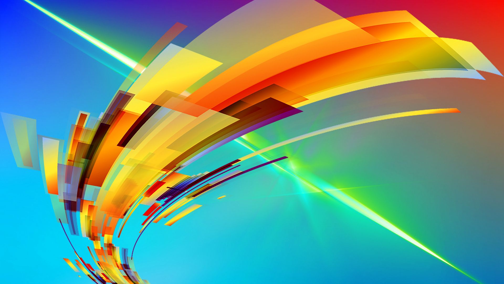 Forme astratte curve arancioni, 1920x1080 1080p, PC