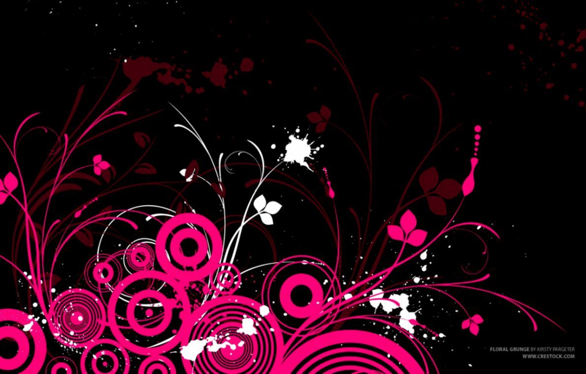 Fiori astratti rosa e neri, 1190x760 HD, Desktop