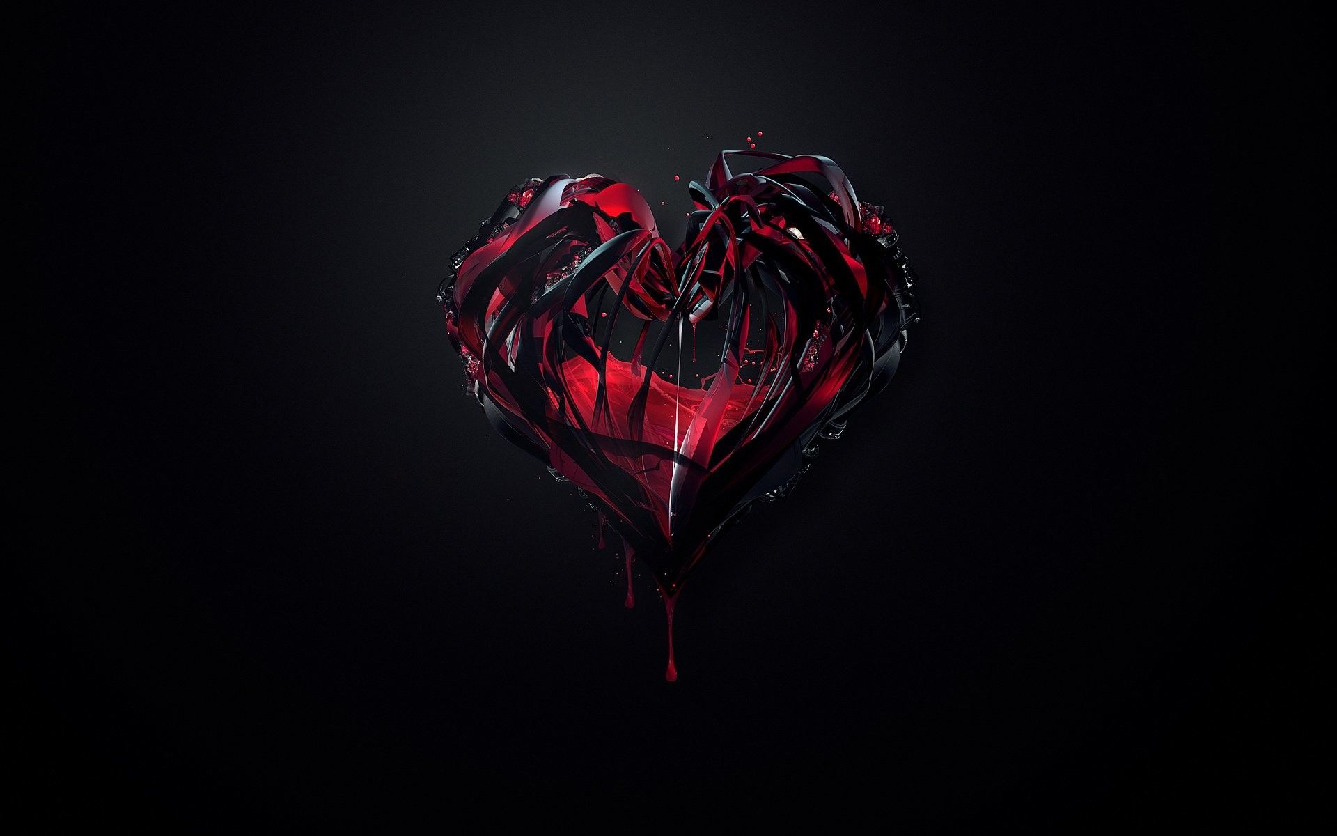 Cuore astratto rosso e nero, 1920x1200 Full HD+ WUXGA, Desktop