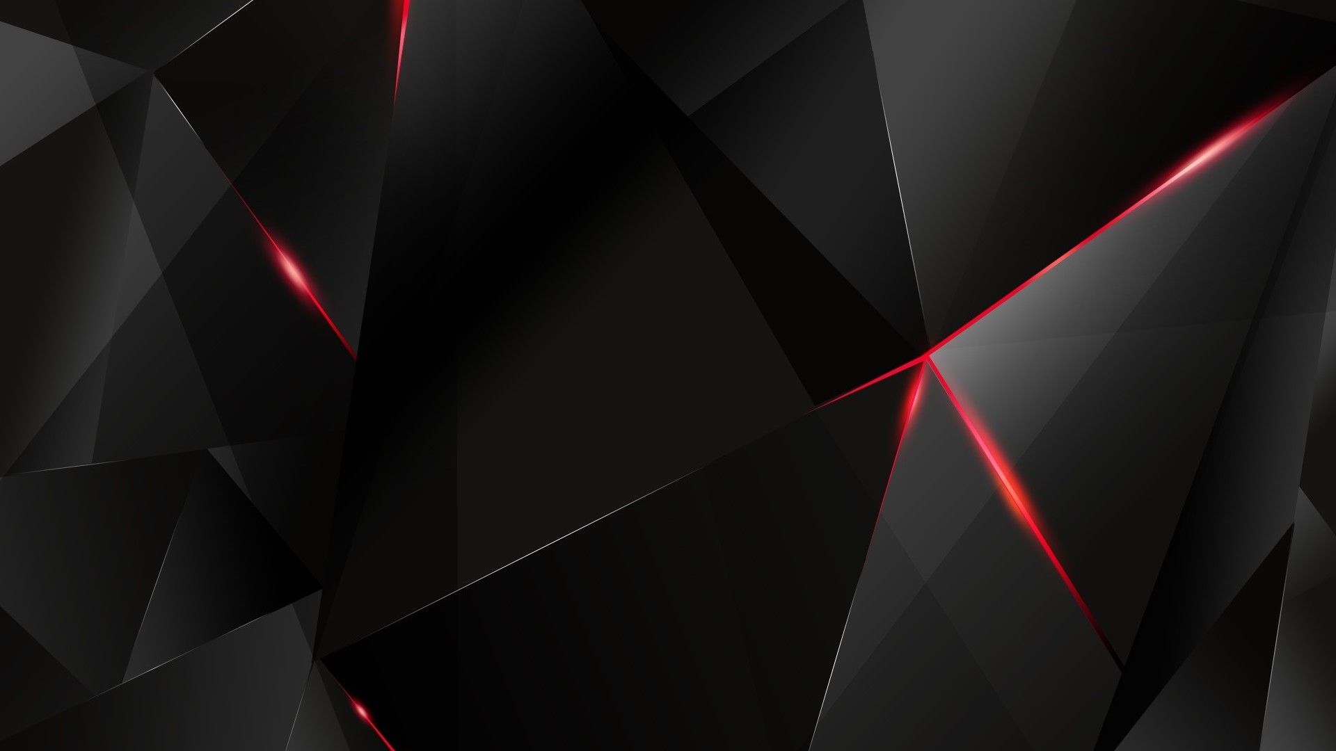 Poligoni astratti neri con luci rosse, 1920x1080 1080p, Desktop