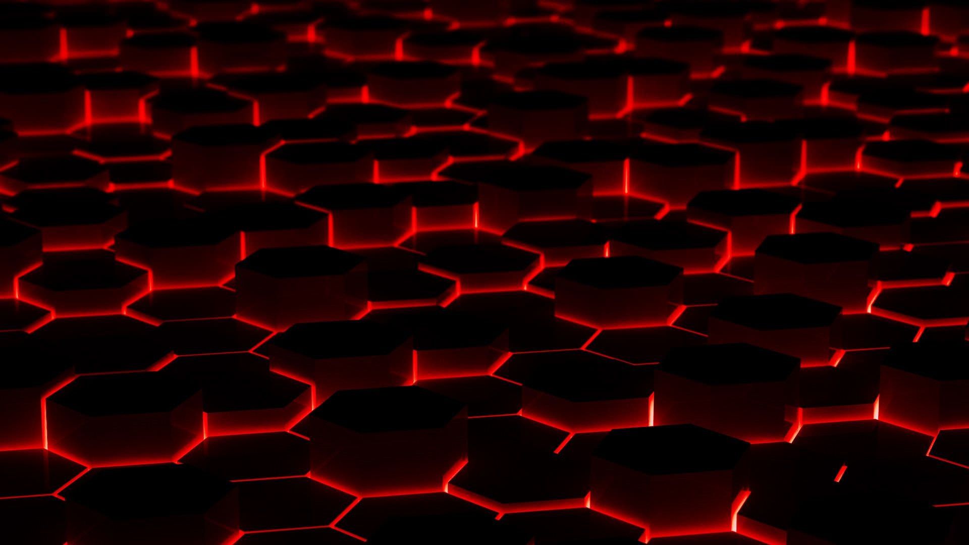 Esagoni astratti rossi e neri, 1920x1080 1080p, Laptop