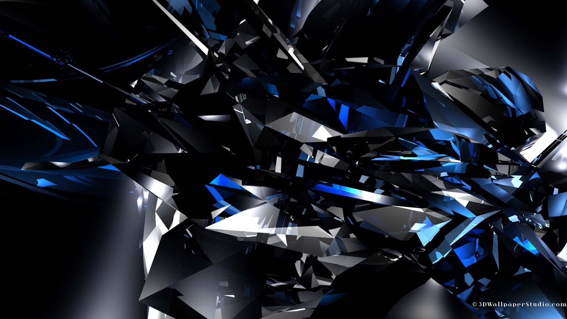 Frammenti cristallo blu nero, 1920x1080 1080p, Desktop