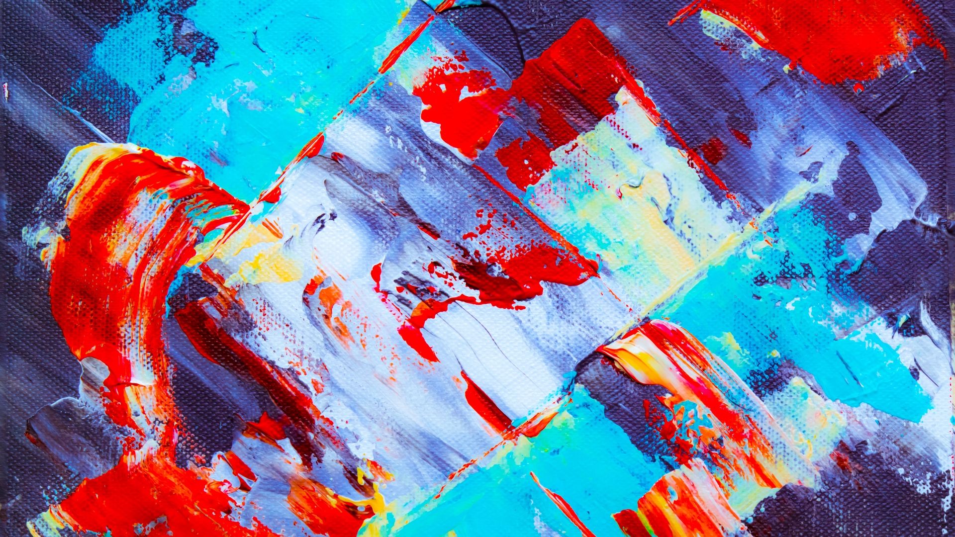 Pittura astratta acrilica turchese rosso, 1920x1080 Full HD 1080p, Laptop
