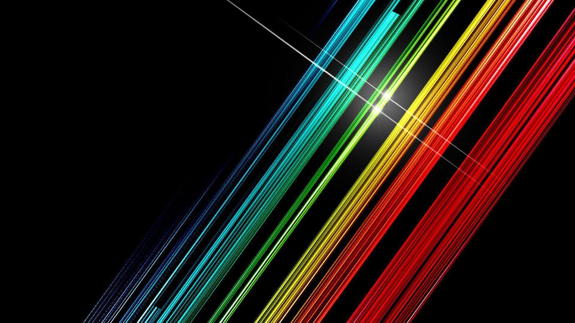 Linee diagonali arcobaleno luminose, 1920x1080 Full HD, PC