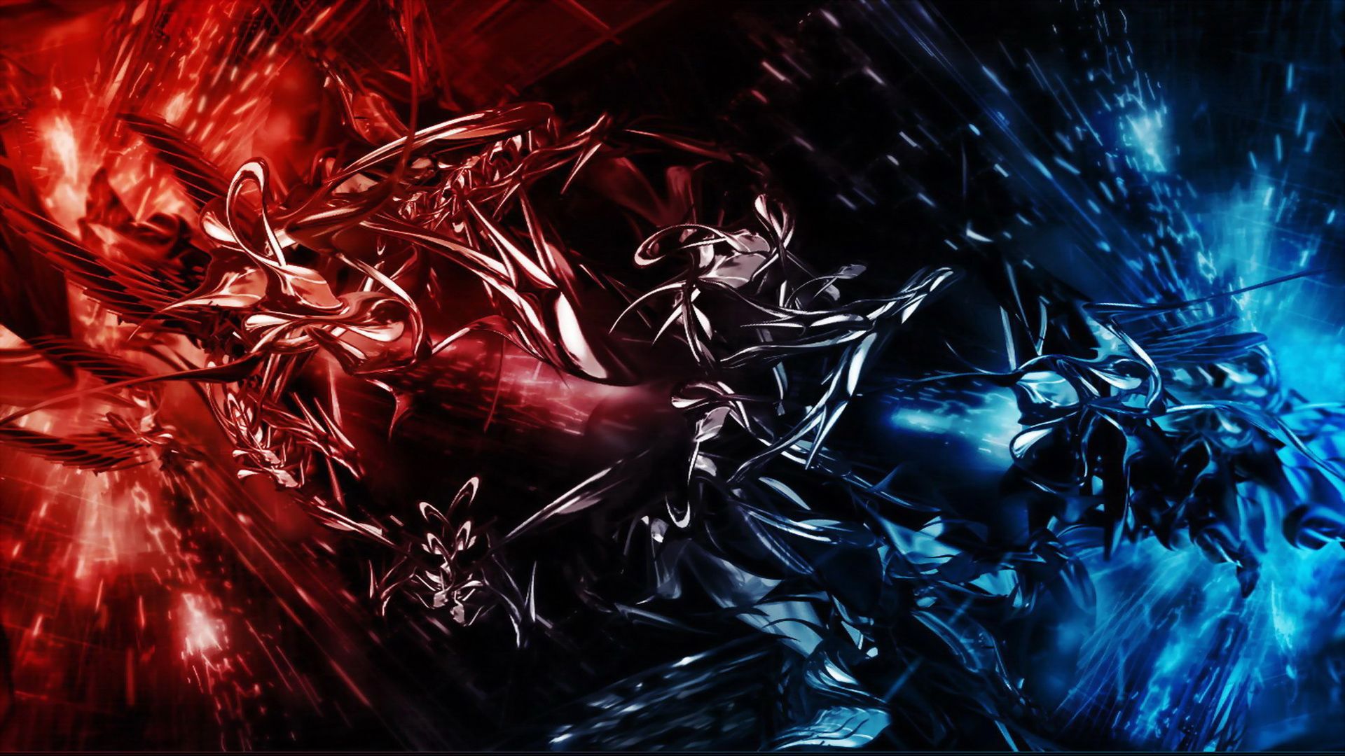 Forme astratte rosso e blu, 1920x1080 Full HD 1080p, Desktop