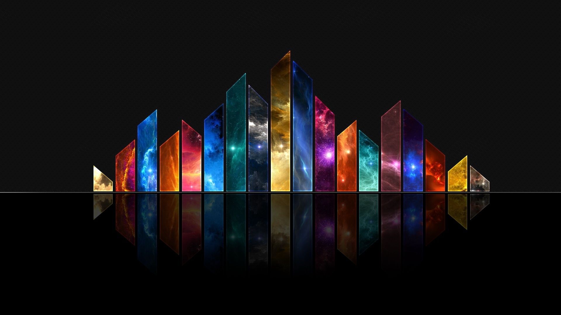 Forme geometriche colorate riflesse, 1920x1080 Full HD 1080p, PC Desktop