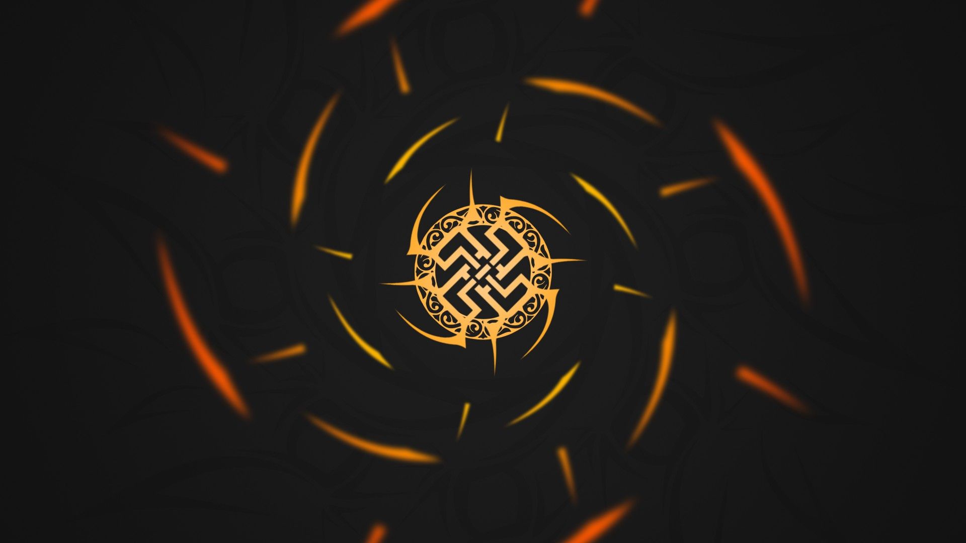 Simbolo tribale luminoso arancione, 1920x1080 Full HD, PC