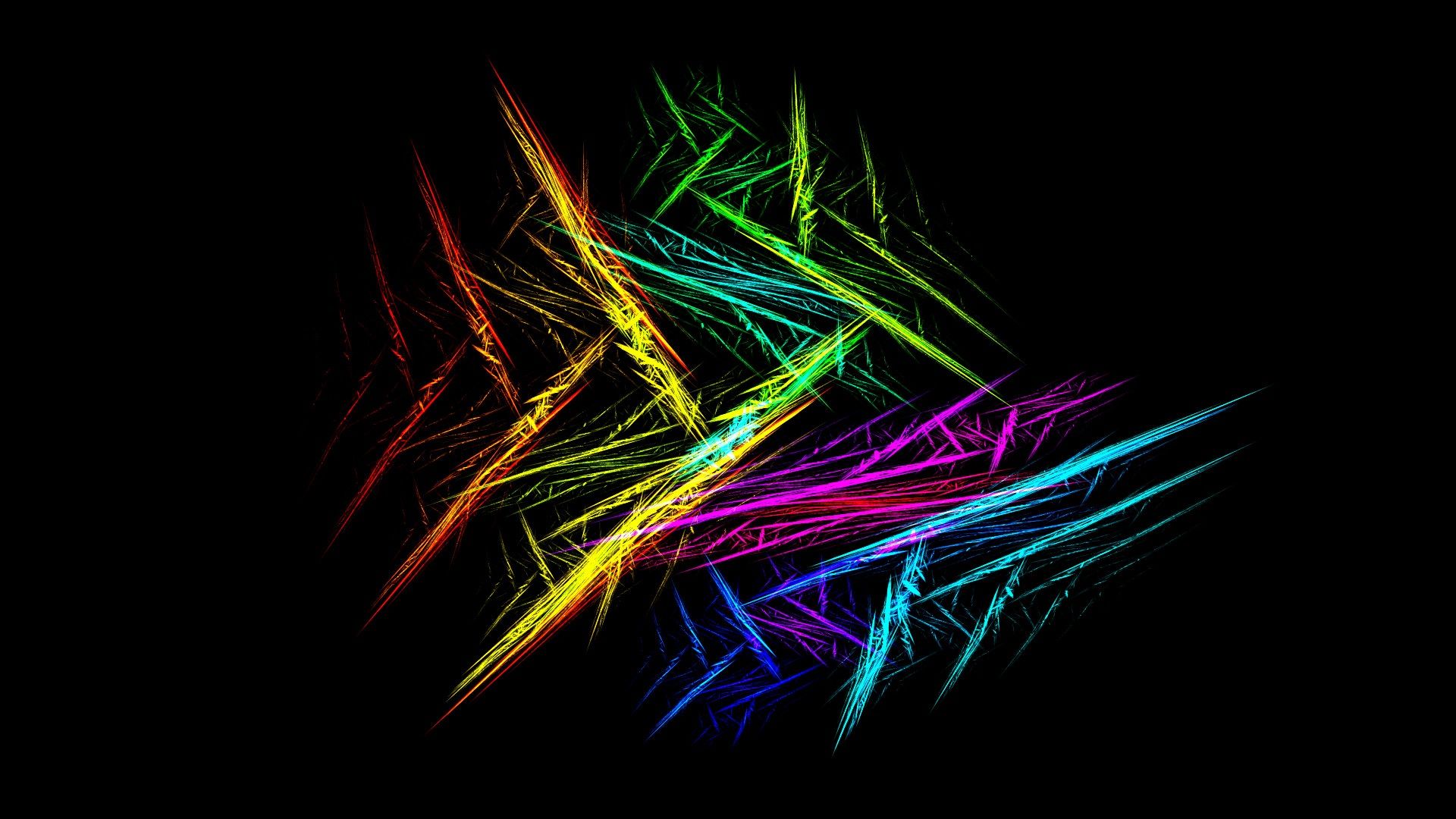 Forme astratte colorate su nero, 1920x1080 Full HD 1080p, Desktop