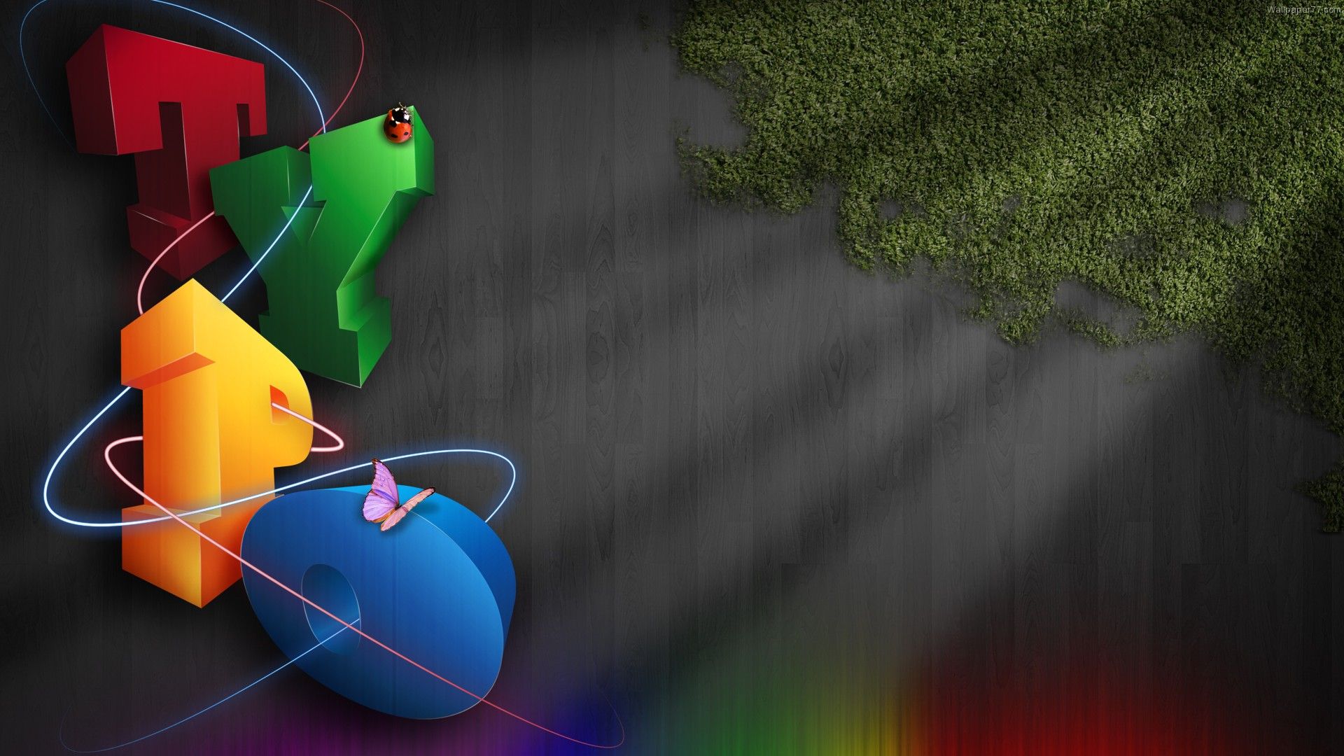 Lettere colorate 3D e uovo, 1920x1080 Full HD 1080p, Desktop