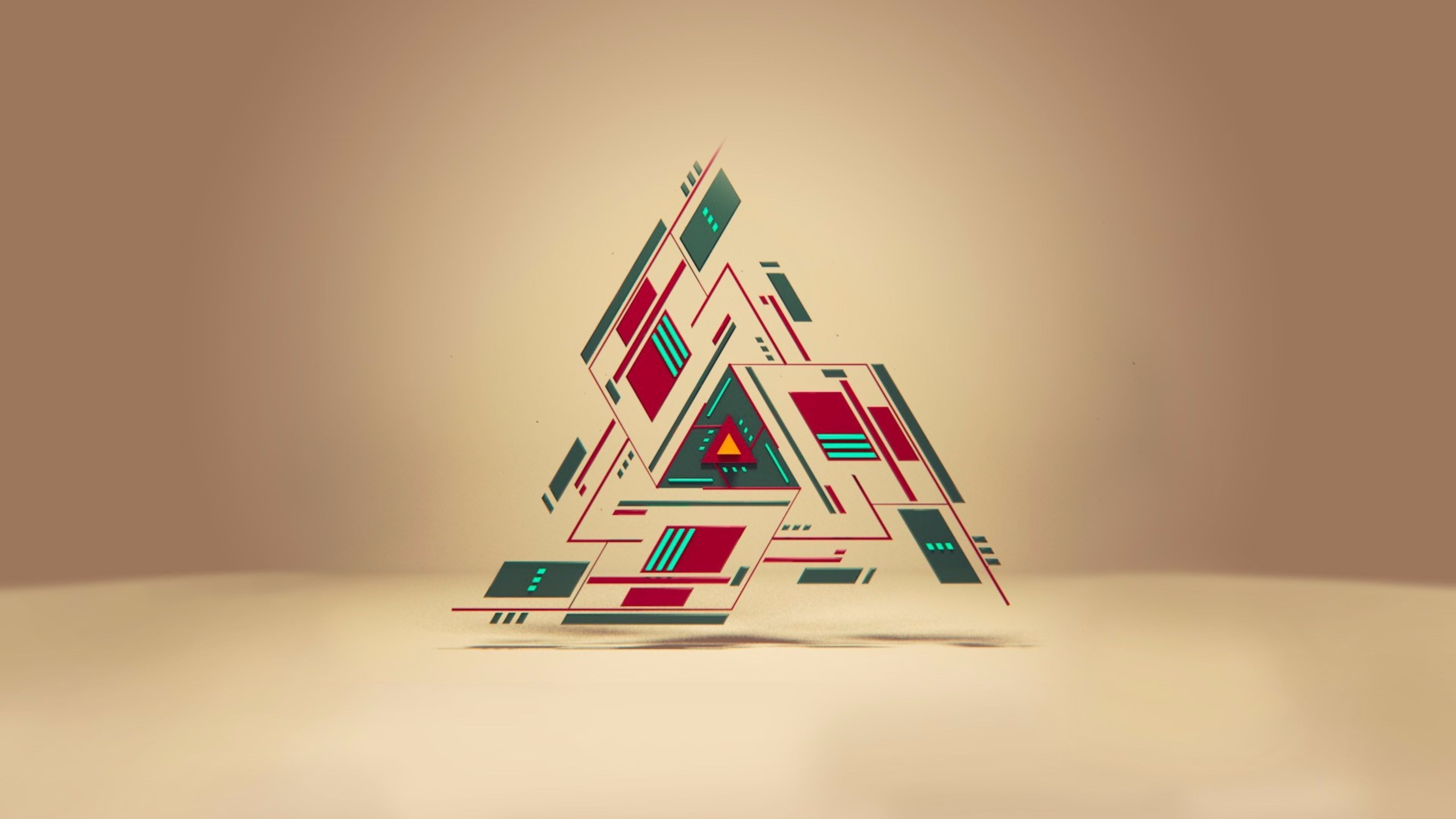Triangoli geometrici astratti colorati, 3840x2160 4K, Monitor 4K