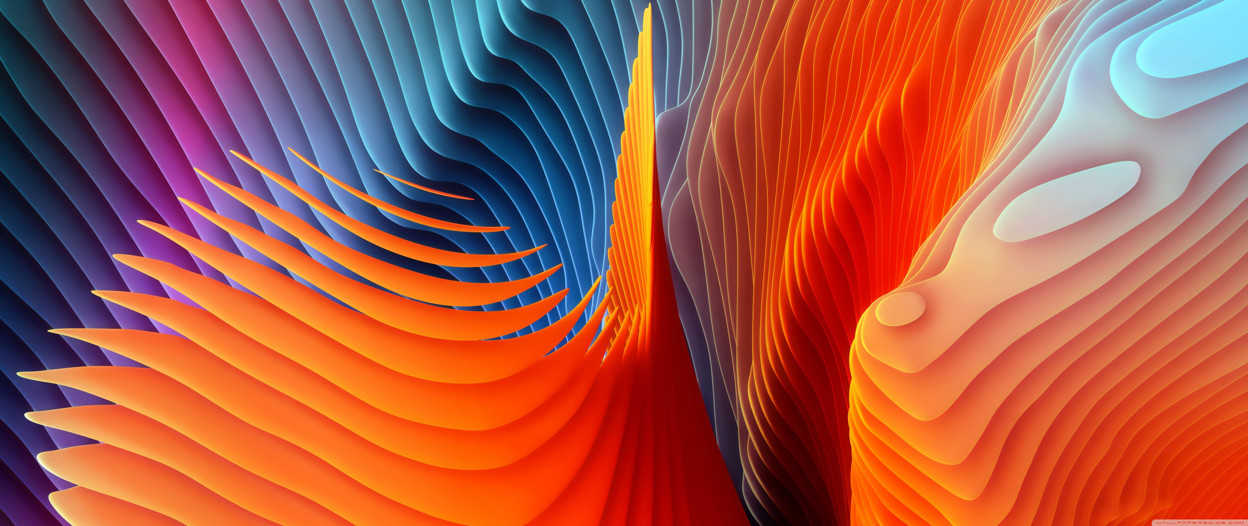 Onde astratte colorate 3D, 5120x2160 21:9, Ultrawide