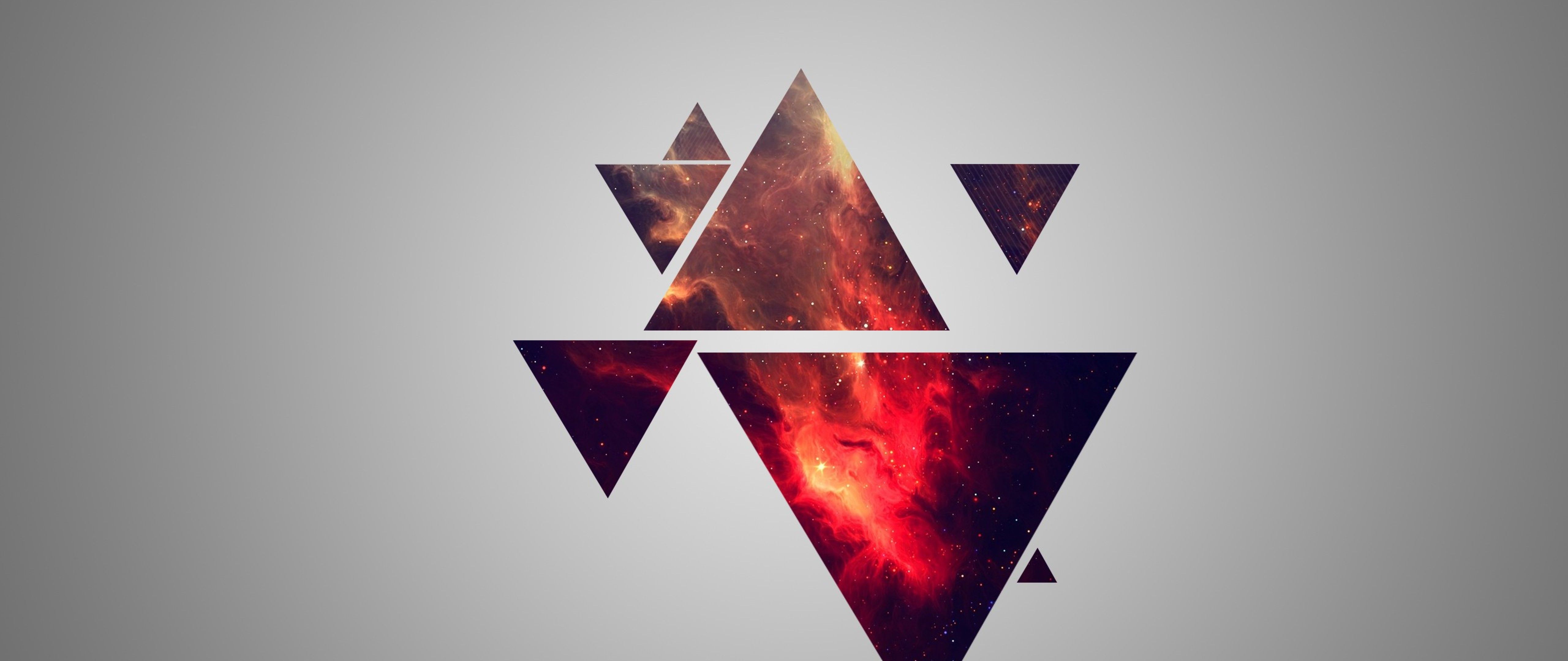 Triangoli astratti nebulosa rossa, 5120x2160 21:9, Ultrawide
