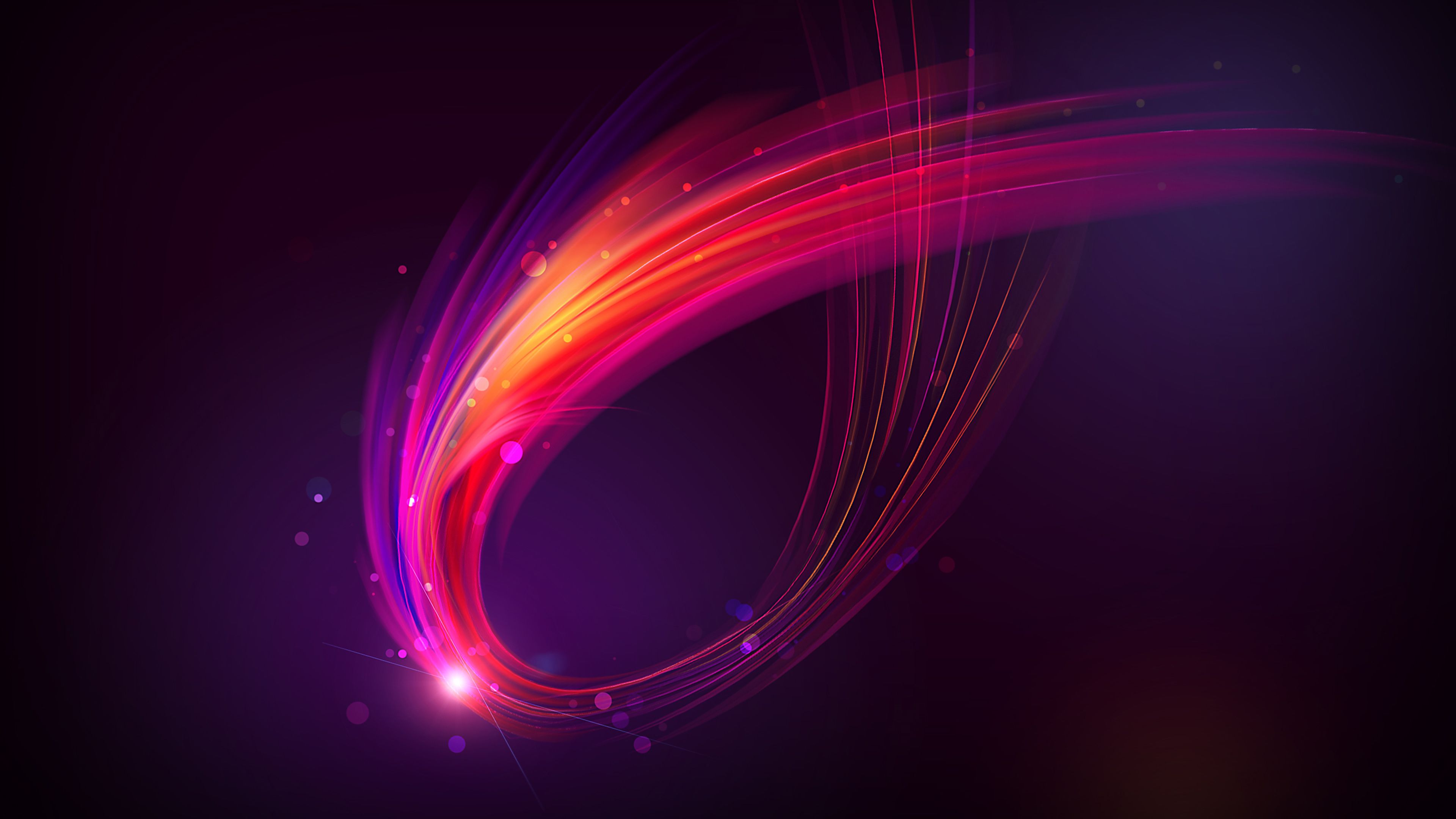Linee curve luminose astratte, 3840x2160 4K, Monitor 4K