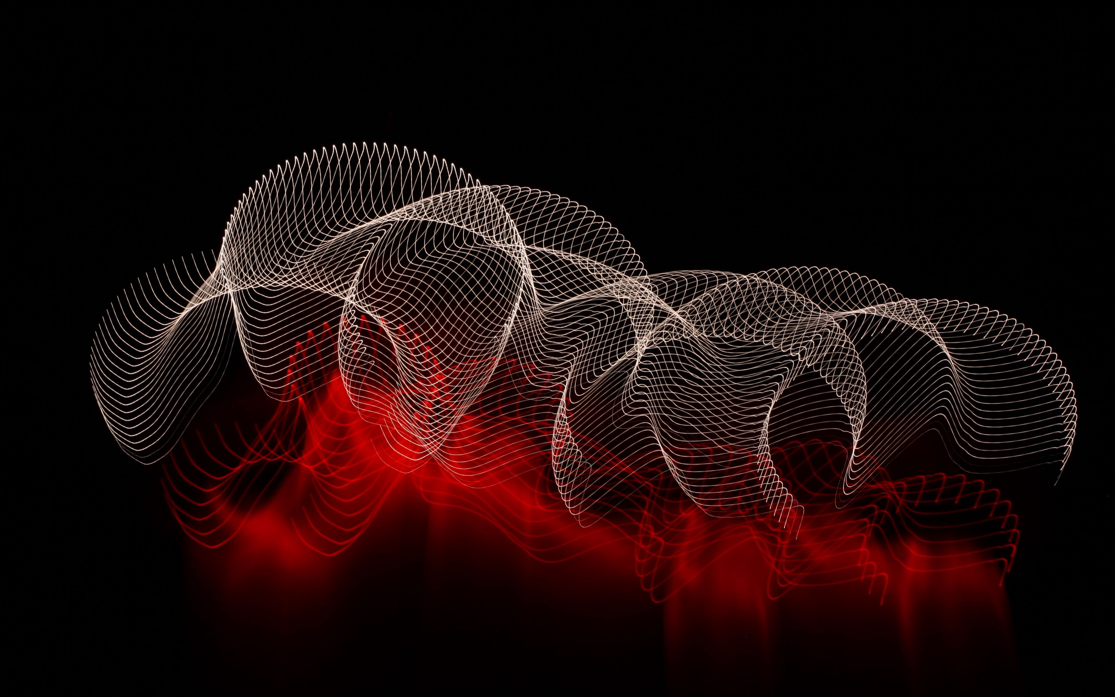 Linee astratte bianche e rosse, 3840x2400 4K, Desktop 4K