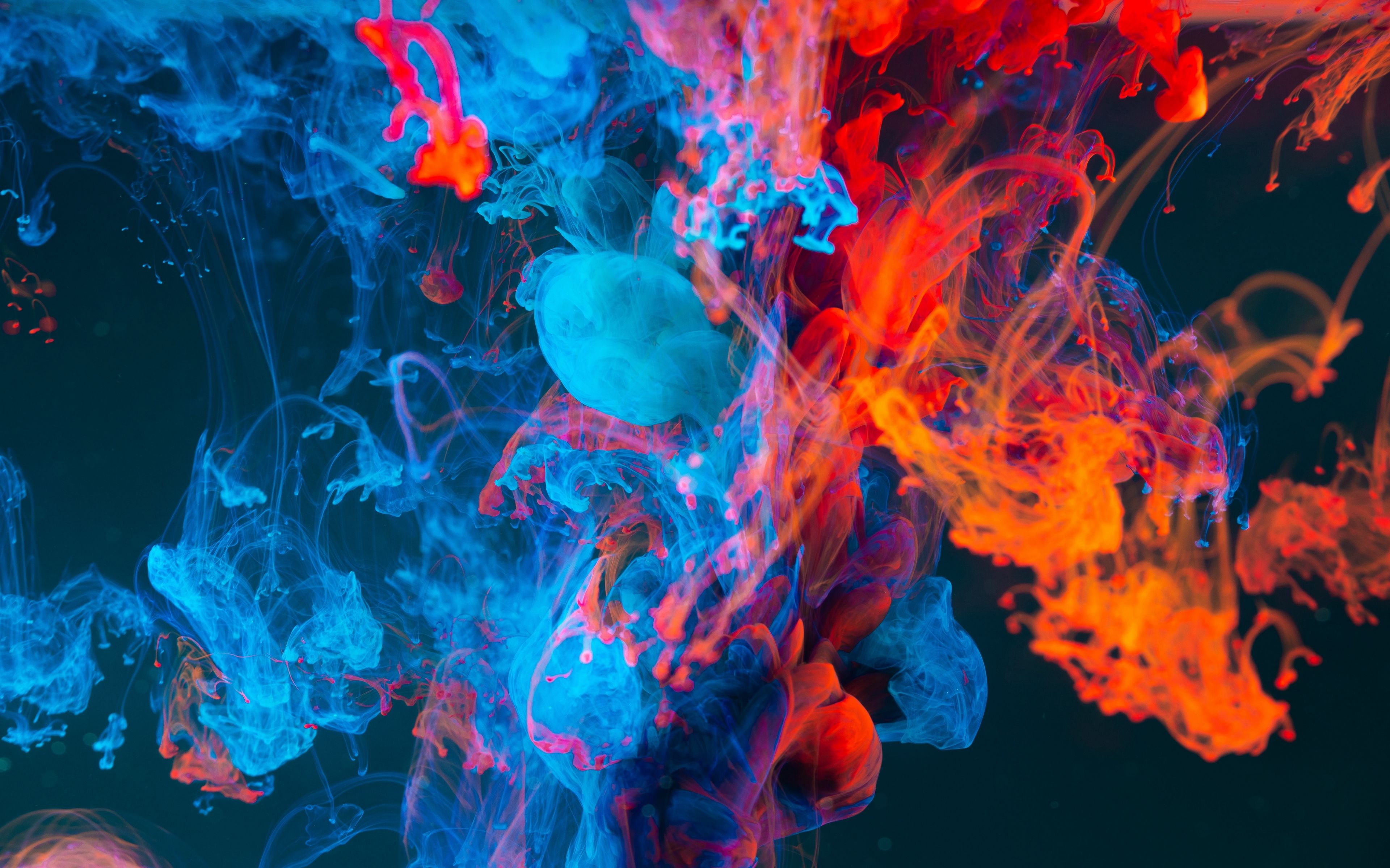 Vernice liquida blu e arancione, 3840x2400 4K, Desktop 4K