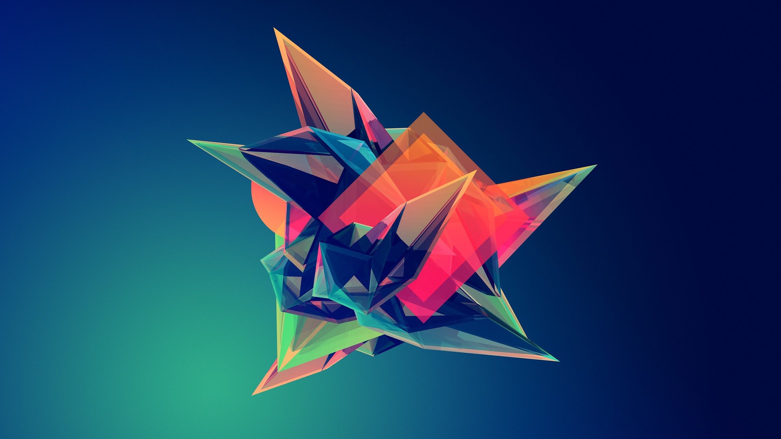 Forma geometrica astratta poliedrica colorata, 2560x1440 2K QHD, PC