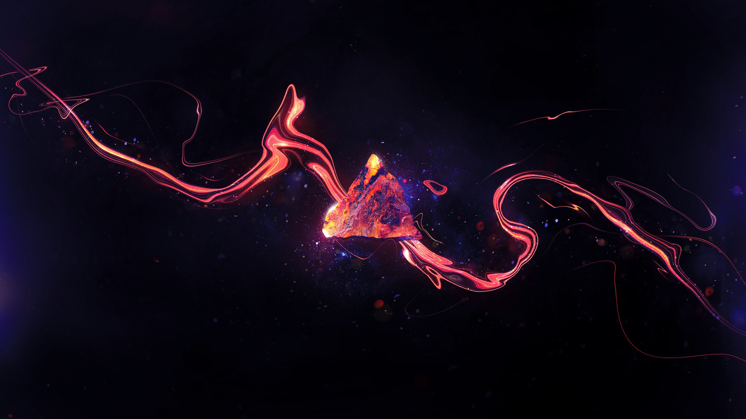 Linee luminose astratte rosse, 2560x1440 2K QHD, PC