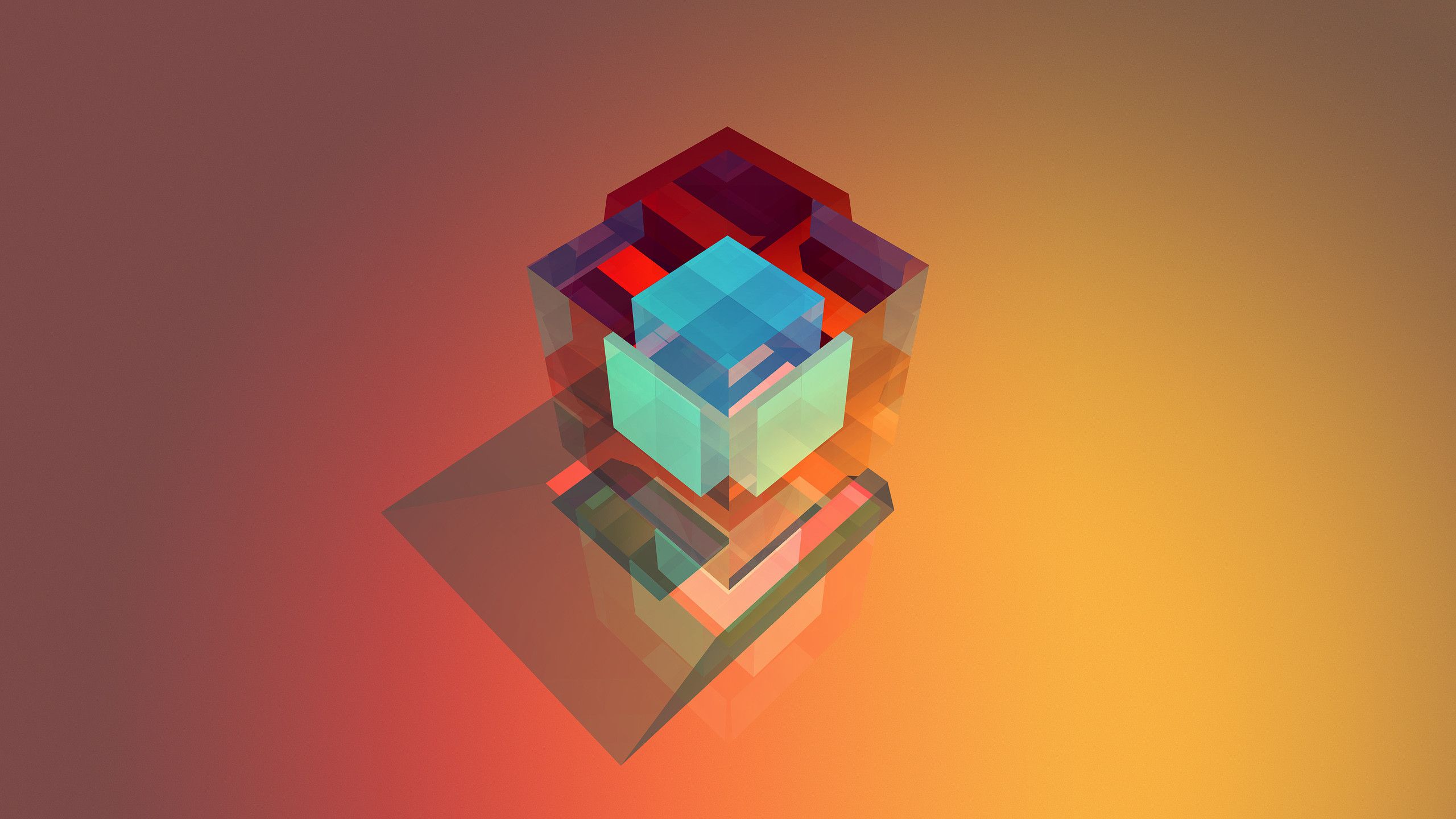 Cubo 3D astratto colorato, 2560x1440 1440p, Desktop