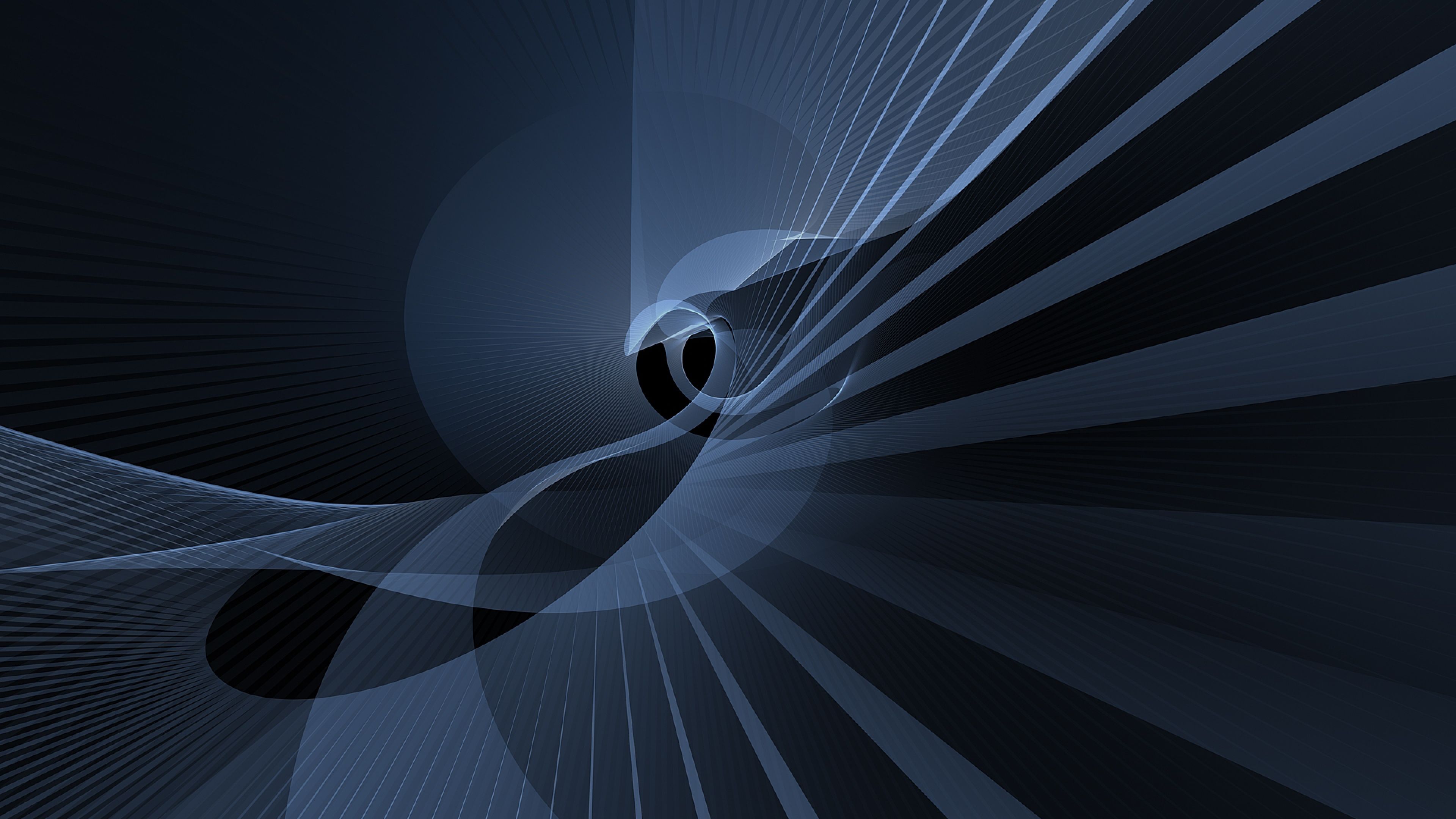 Linee curve astratte blu scuro, 3840x2160 4K Ultra HD, Monitor 4K