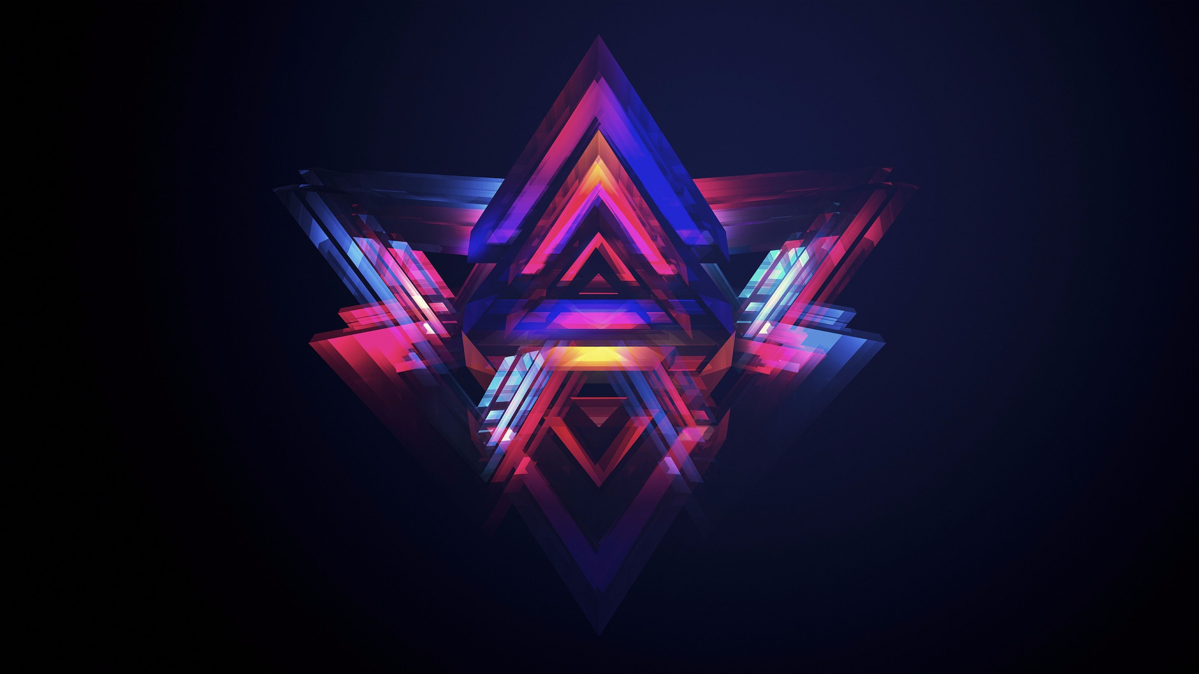 Triangoli astratti colorati luminosi, 3840x2160 UHD, Monitor 4K