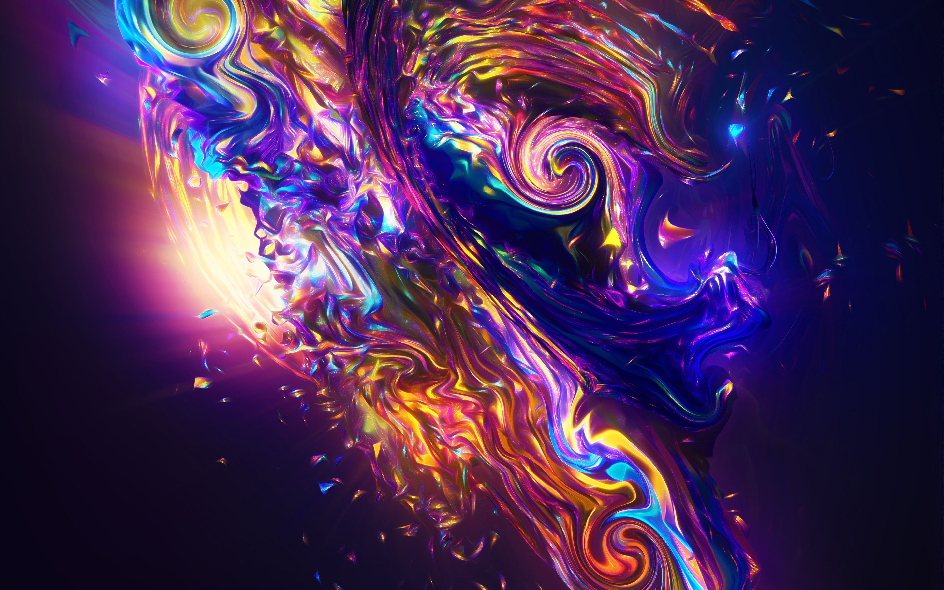 Vortice frattale colorato astratto, 3840x2400 4K, Smart TV 4K