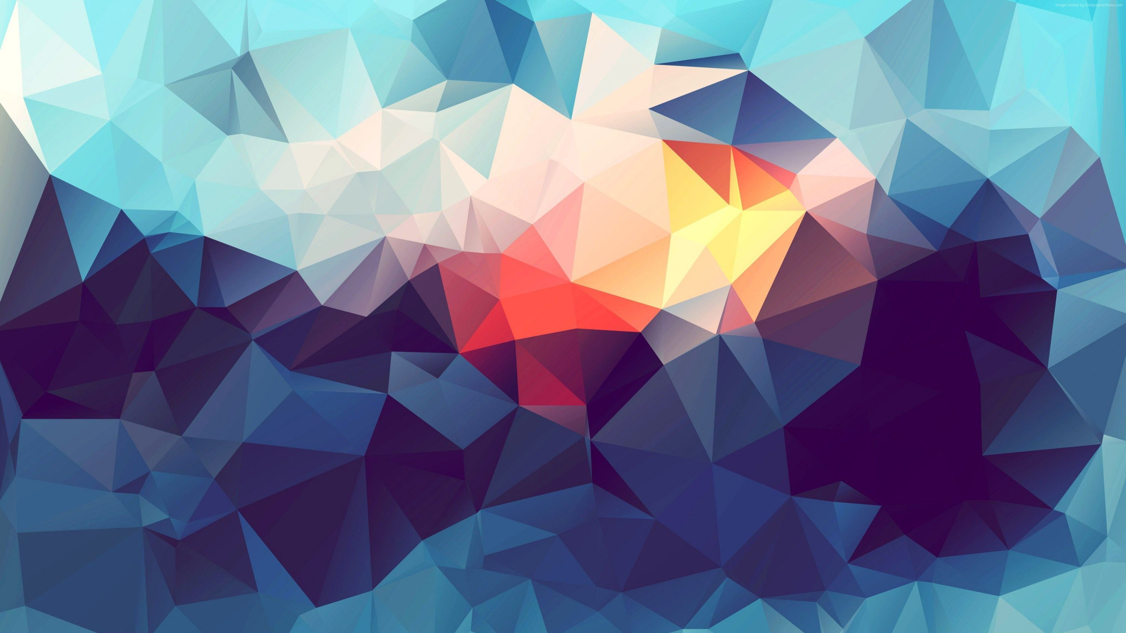 Forme geometriche low poly astratte, 3840x2160 Ultra HD, 4K TV
