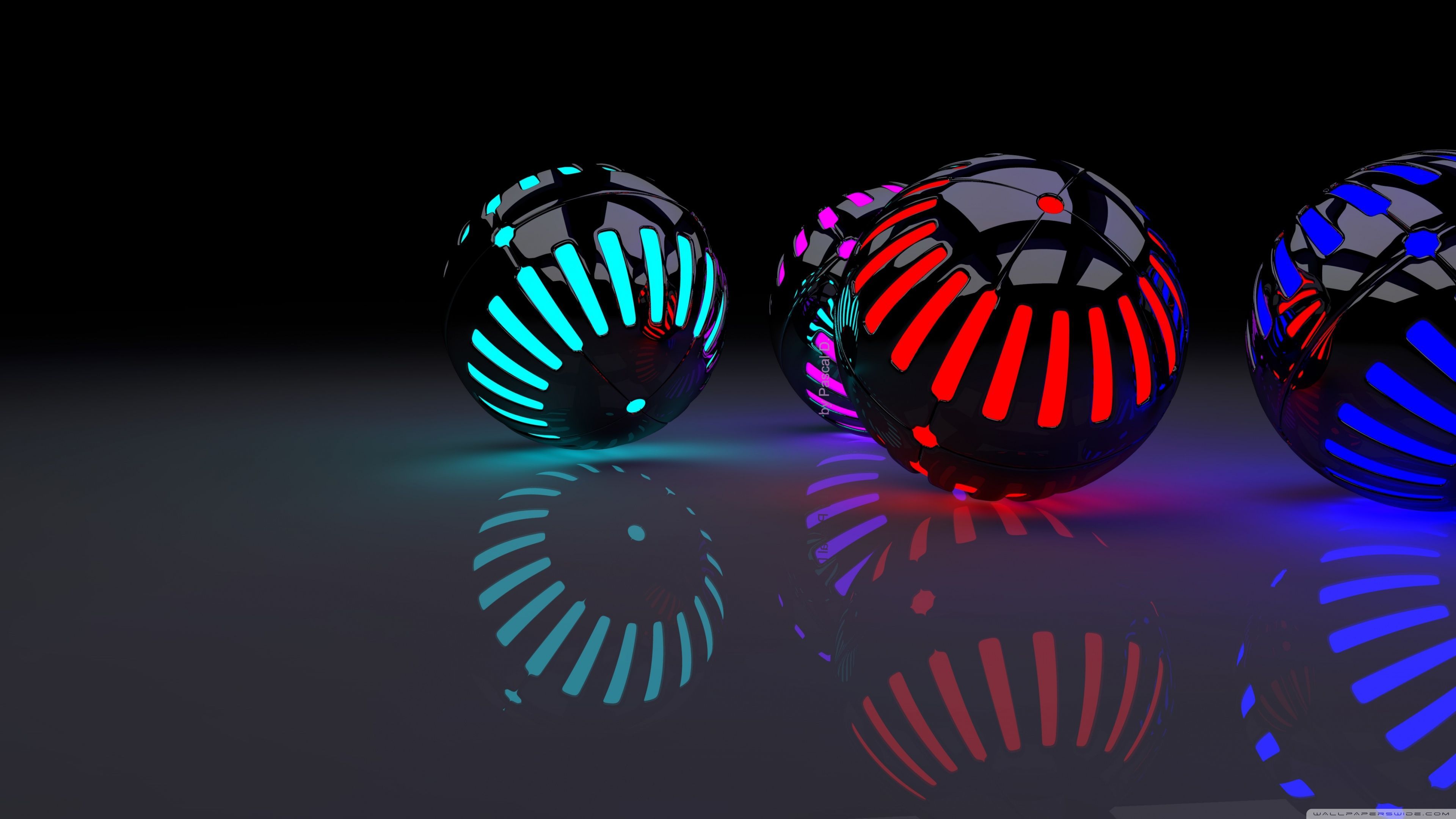 Sfere astratte luminose colorate, 3840x2160 UHD, PC 4K