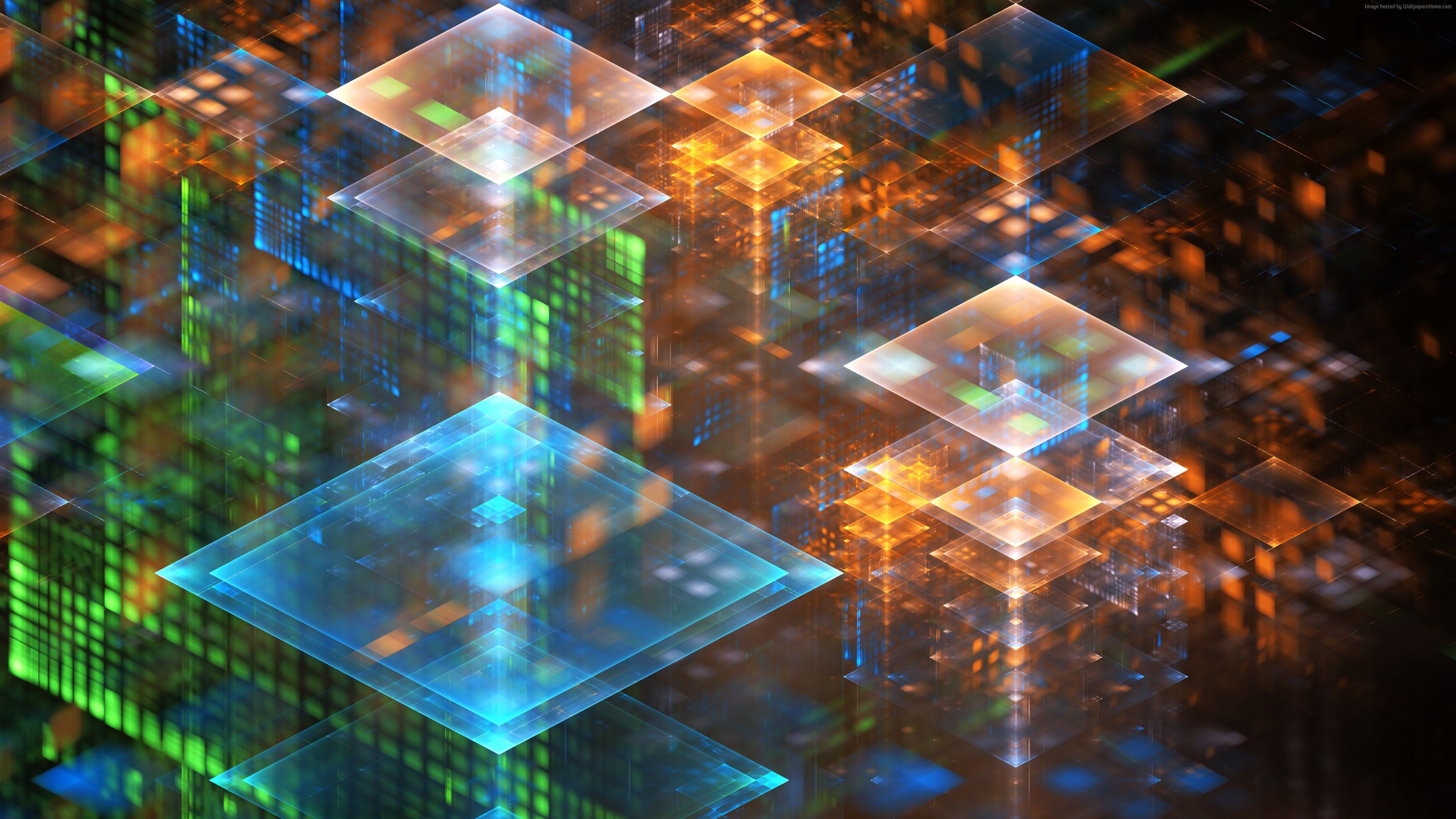 Forme geometriche astratte luminose, 3840x2160 UHD, PC 4K