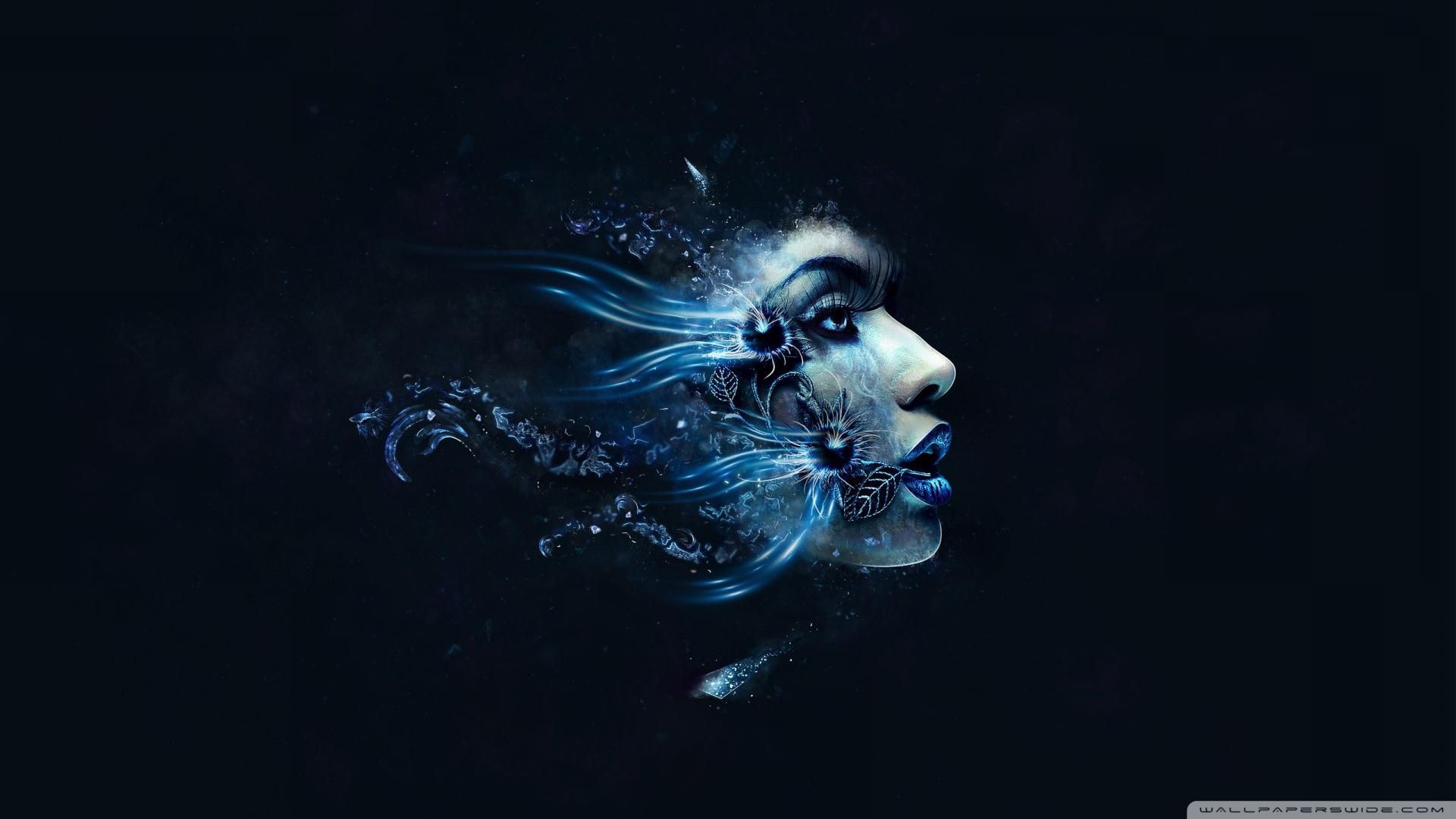Volto astratto frammentato blu, 1920x1080 Full HD, PC Desktop