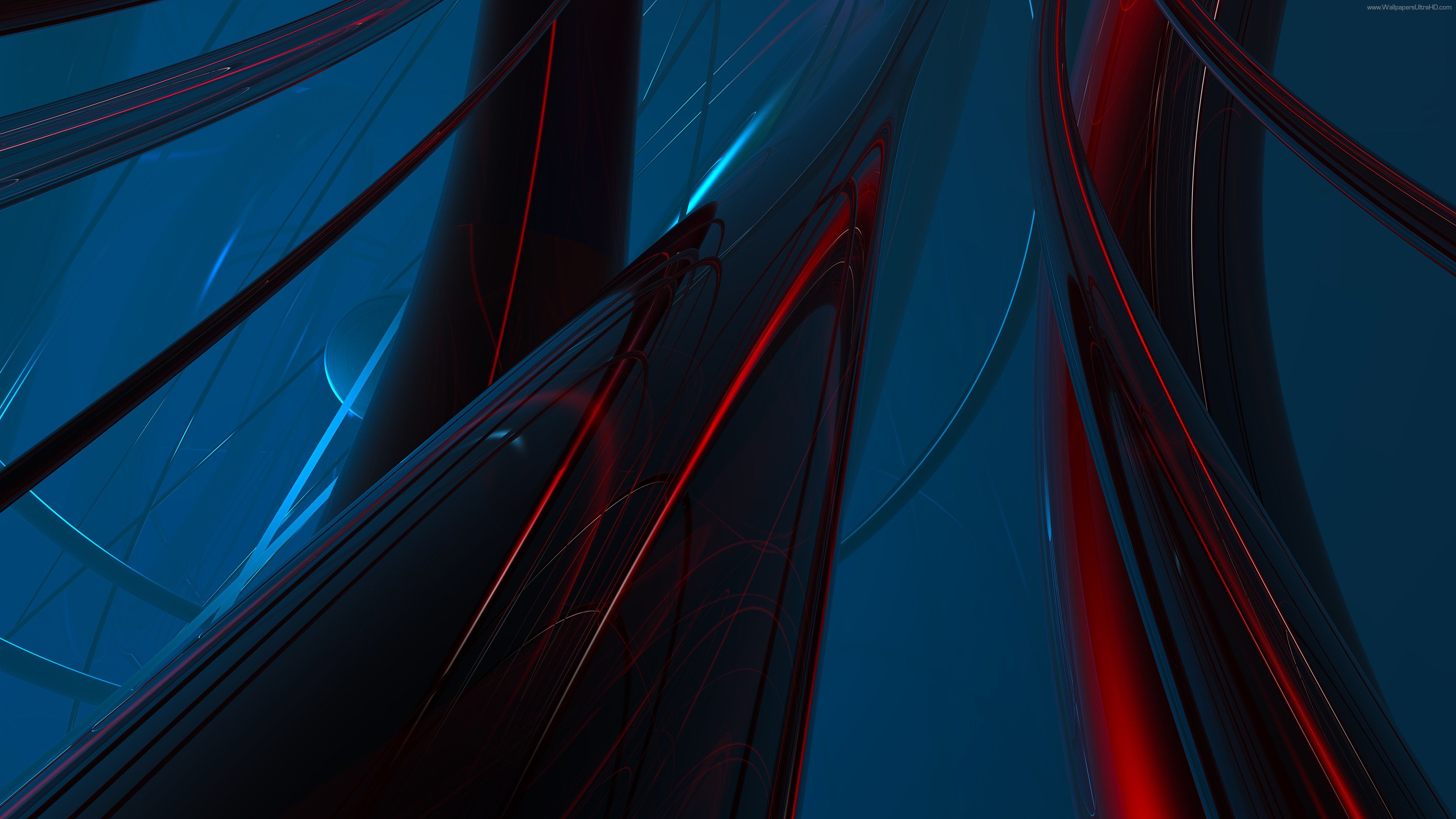 forme astratte blu e rosso, 3840x2160 Ultra HD, 4K TV