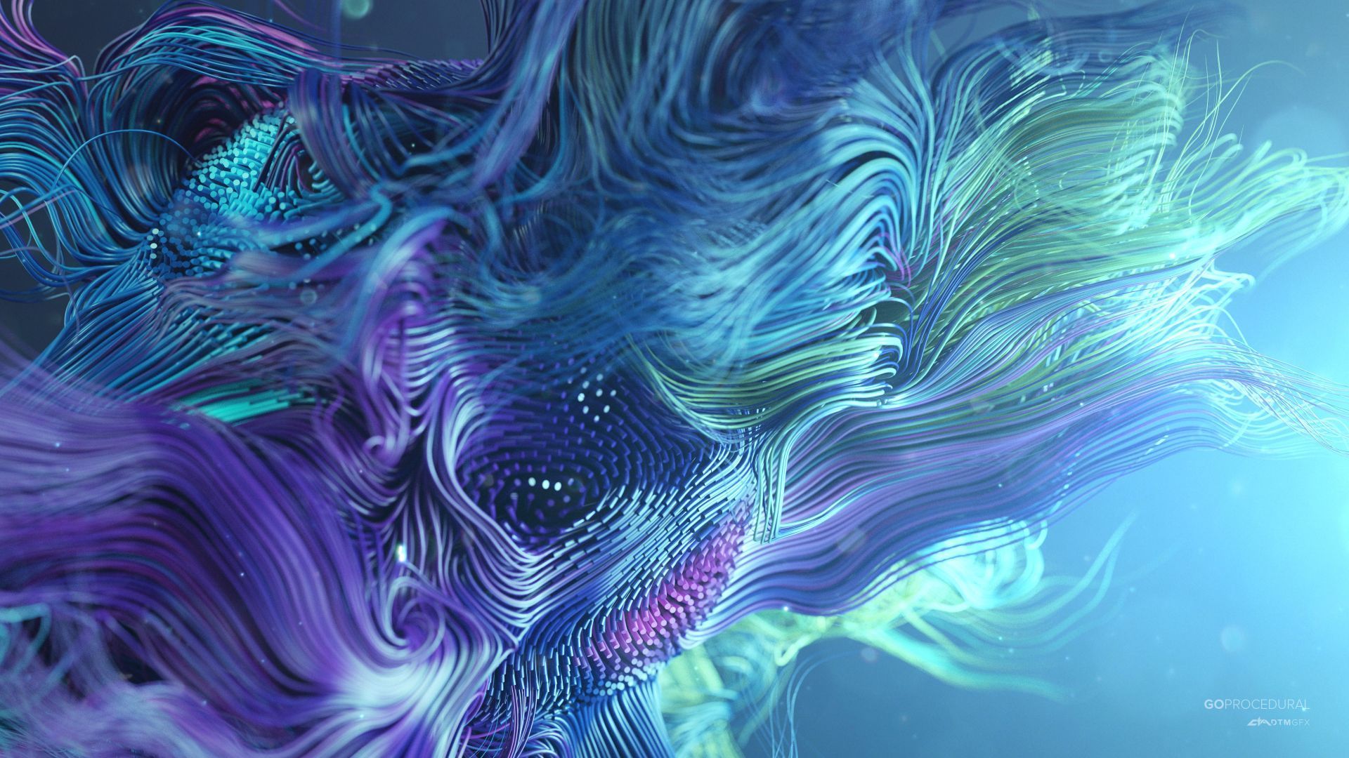 Onde astratte blu viola, 1920x1080 Full HD, Desktop