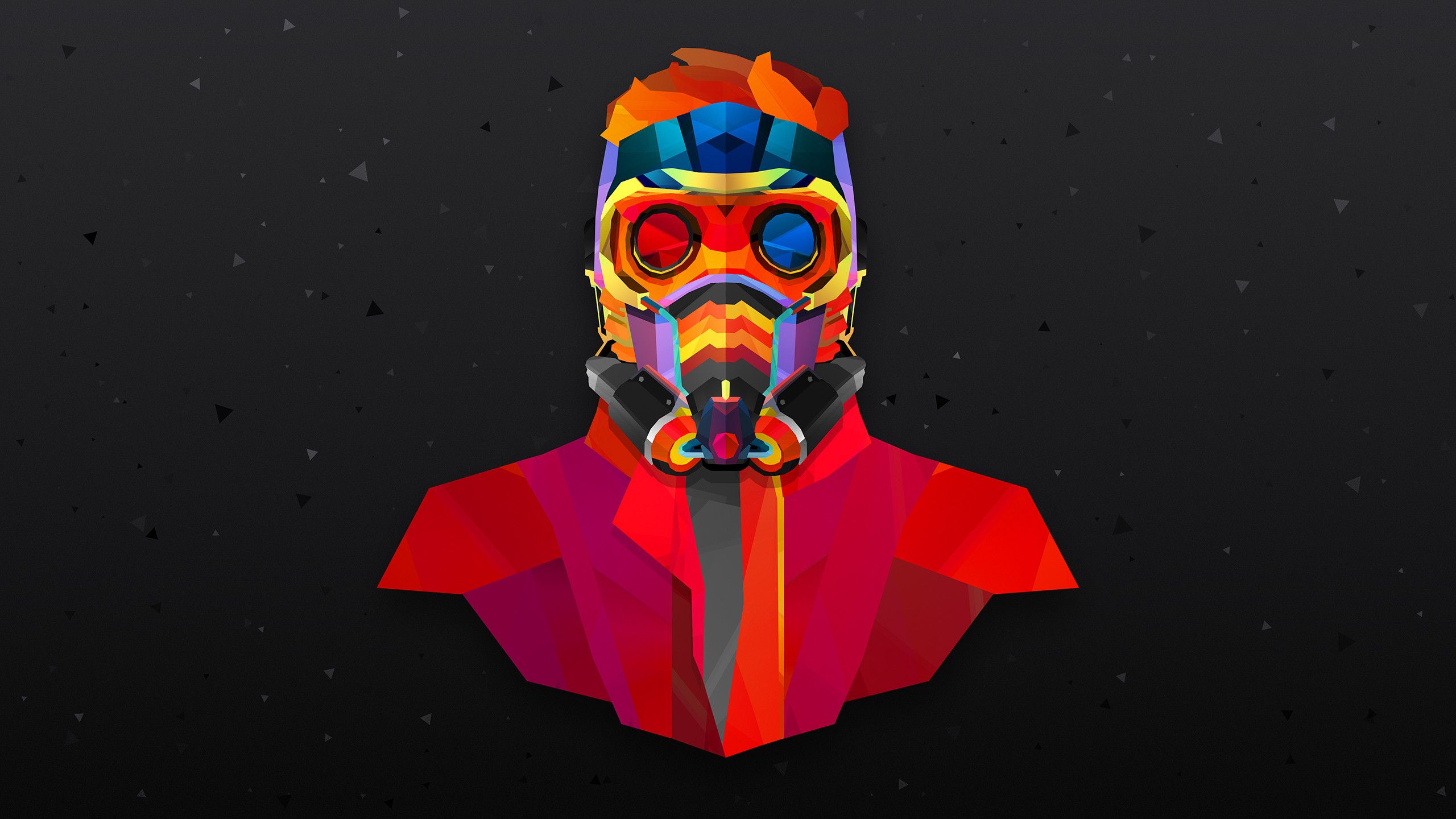 Star-Lord poligonale casco rosso, 2560x1440 QHD, Laptop