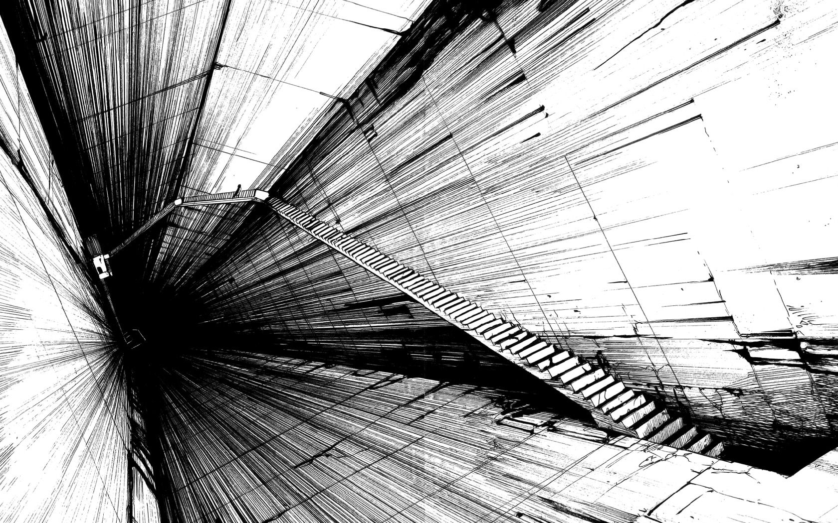 Scala astratta tunnel bianco nero, 1680x1050 900p, HP Laptop